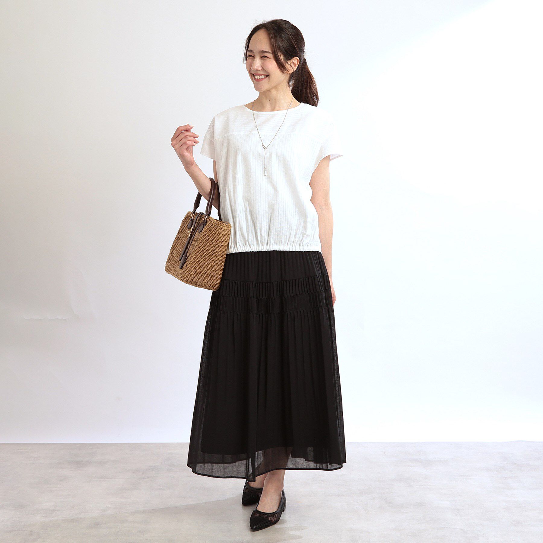 Reflect「【夏SALE／E‐QUALITY／手洗い可】フレンチスリーブブラウス」|シャツ・ブラウス|