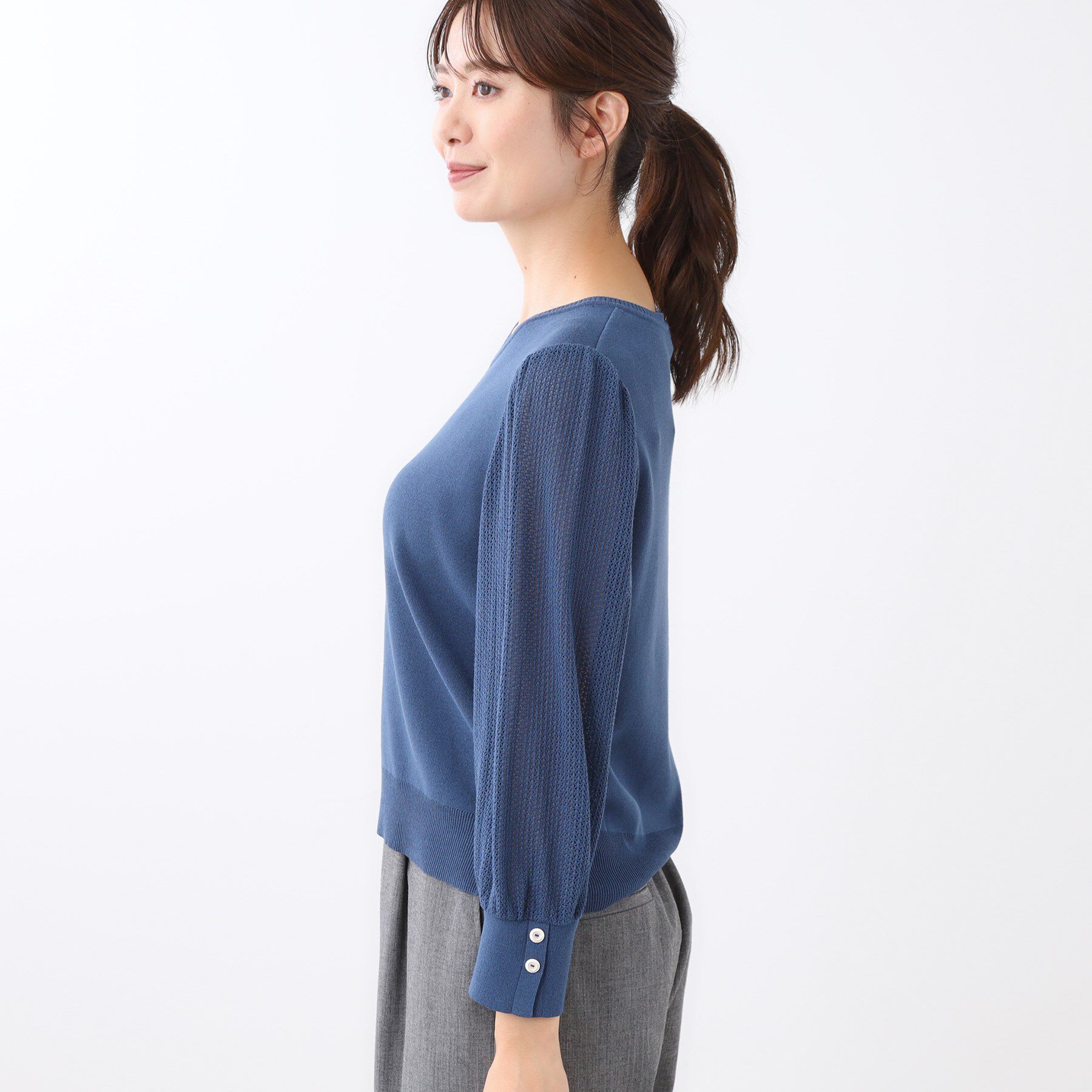 Reflect「【秋映え◎】Vネック&times;メッシュスリーブニット」|ニット・セーター|