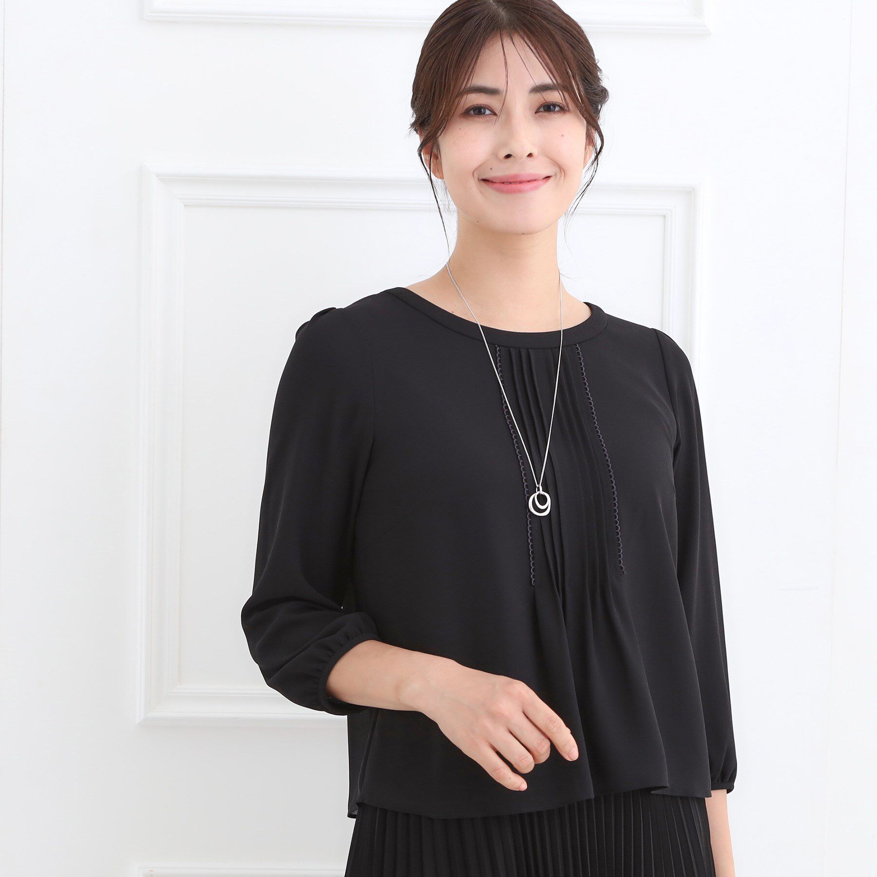 Reflect「【お仕事に◎】ピンタック&times;スカラレースブラウス」|シャツ・ブラウス|