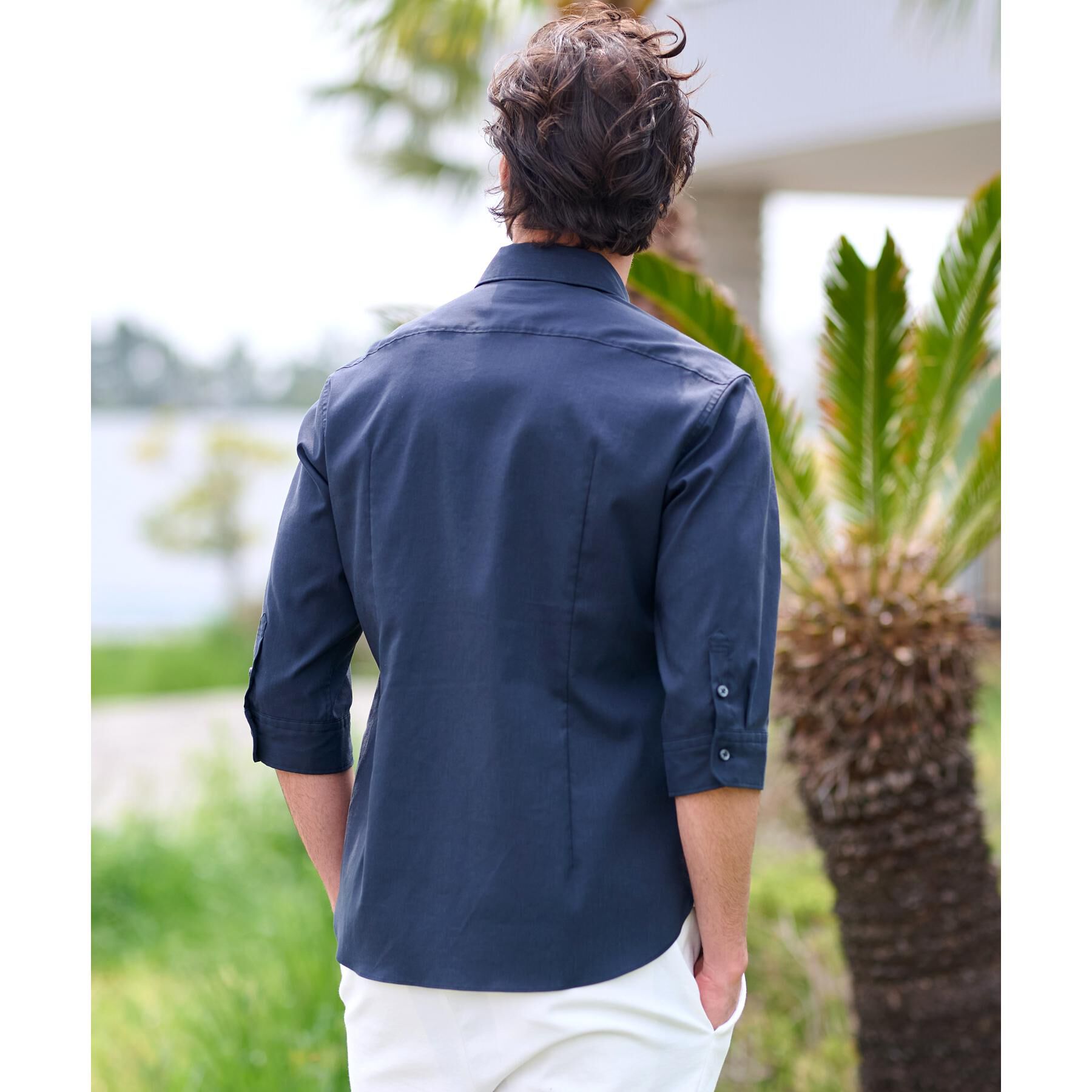 DRESSTERIOR「リネン混スリークオーターシャツ」|シャツ・ブラウス|