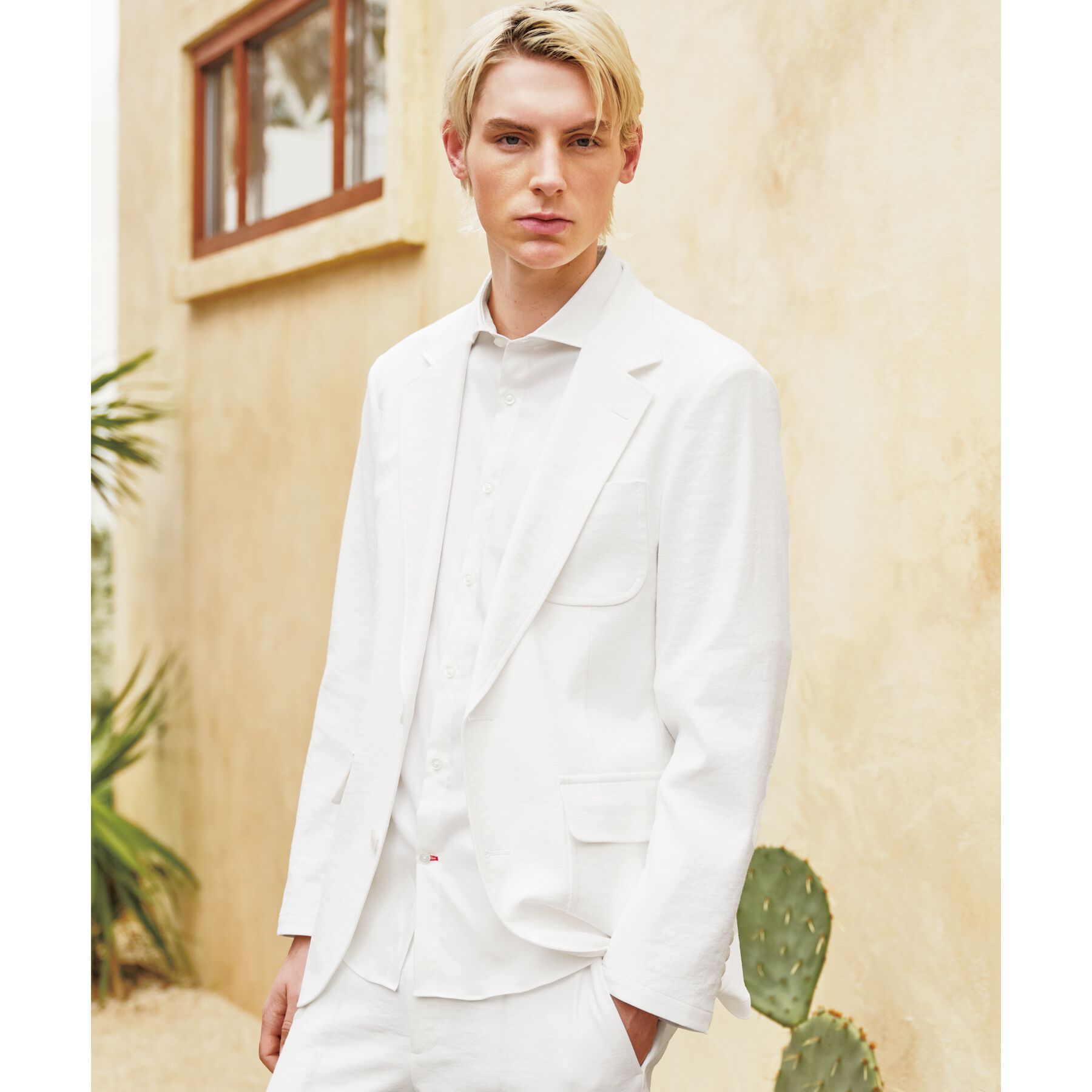 DRESSTERIOR「リネン混スリークオーターシャツ」|シャツ・ブラウス|