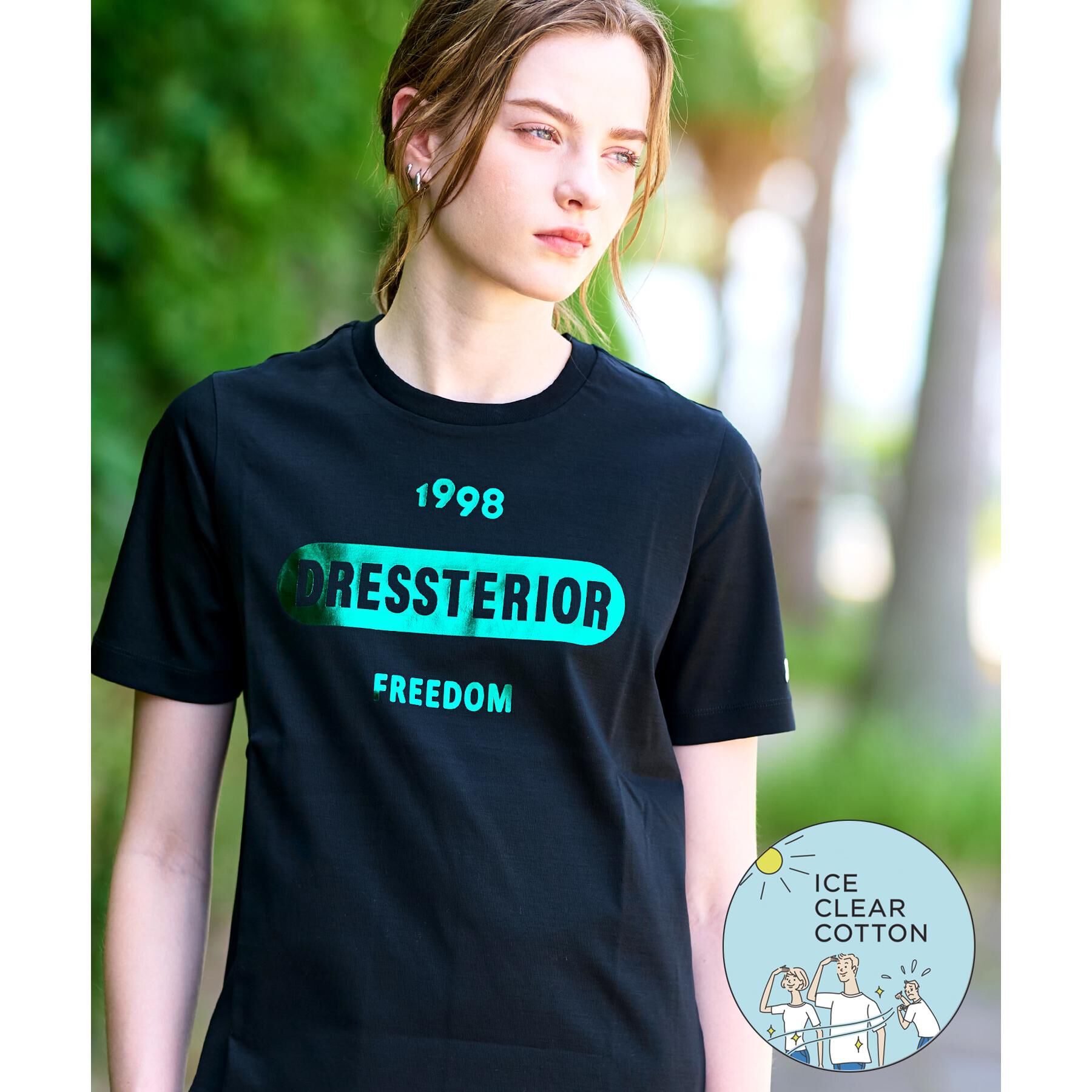 DRESSTERIOR「【接触冷感/抗菌防臭/消臭】ルクア・EC限定アニバーサリーTシャツ」|Tシャツ・カットソー|ブラック(919)