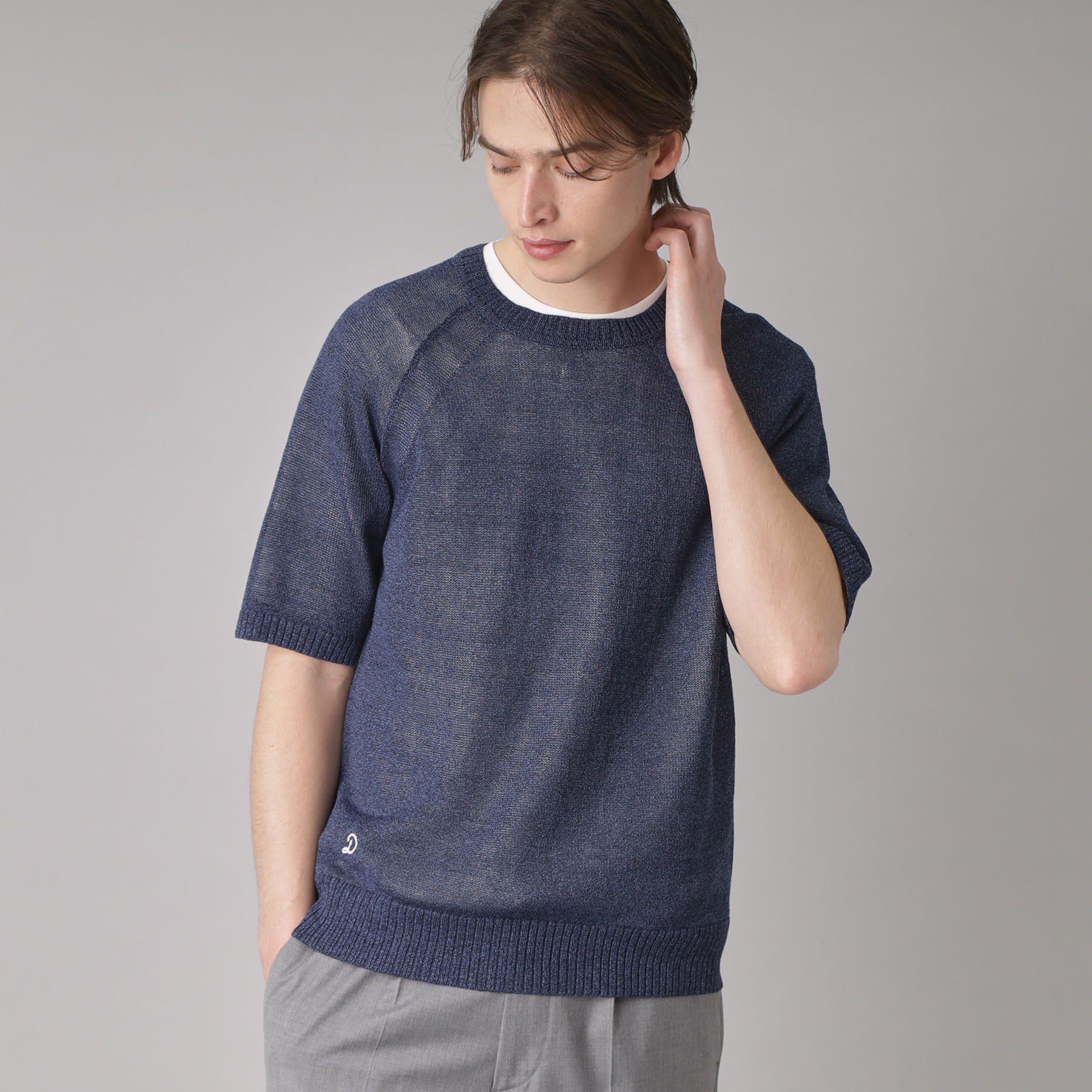 DRESSTERIOR「ペーパーコットン ハーフスリーブニット」|ニット・セーター|