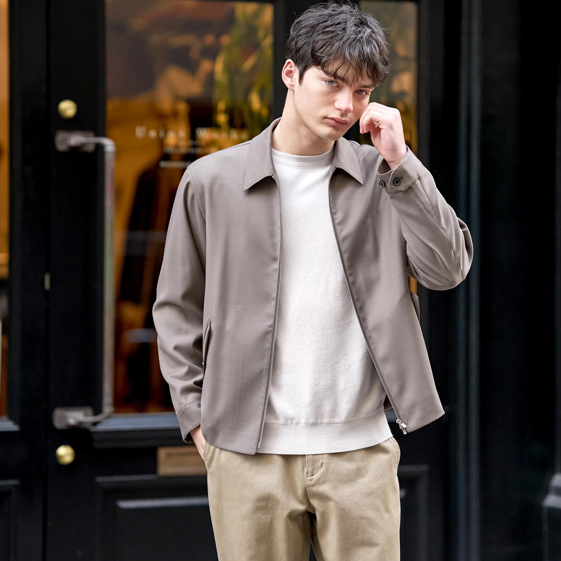 DRESSTERIOR「【ウォッシャブル】ウールハリントン ジャケット」|ブルゾン・スタジャン|