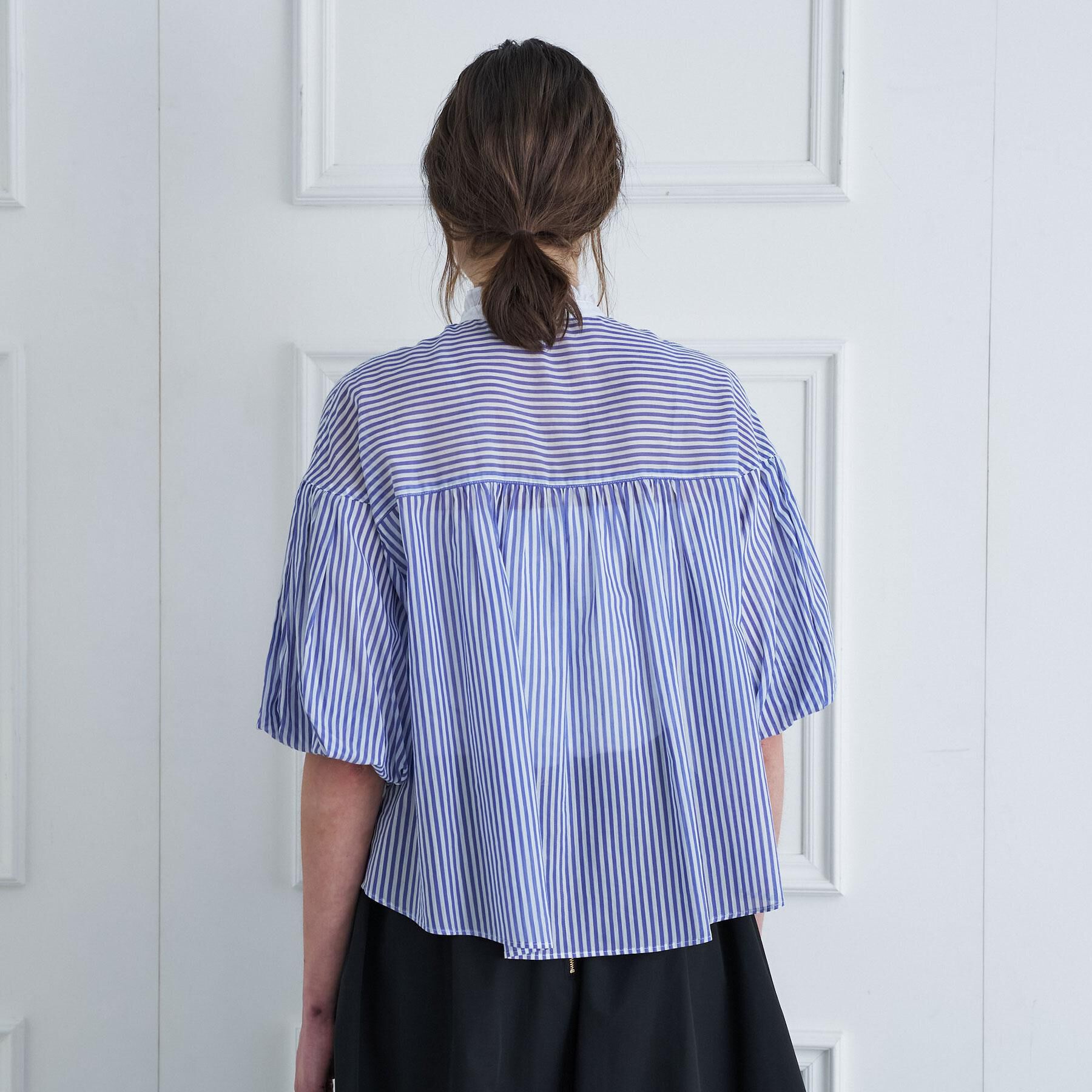 DRESSTERIOR「【otonaMUSE5月号掲載/ウォッシャブル】ロンドンストライプクレリックブラウス」|シャツ・ブラウス|