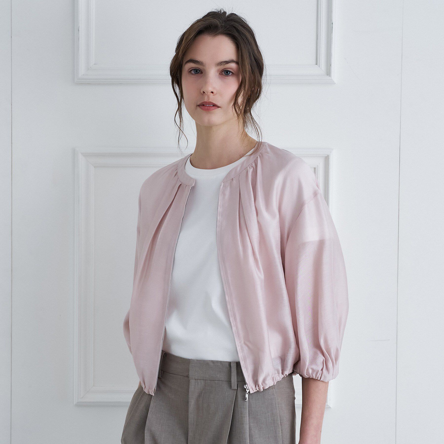 DRESSTERIOR「ウォッシャブル シアーショートブルゾン」|ブルゾン・スタジャン|