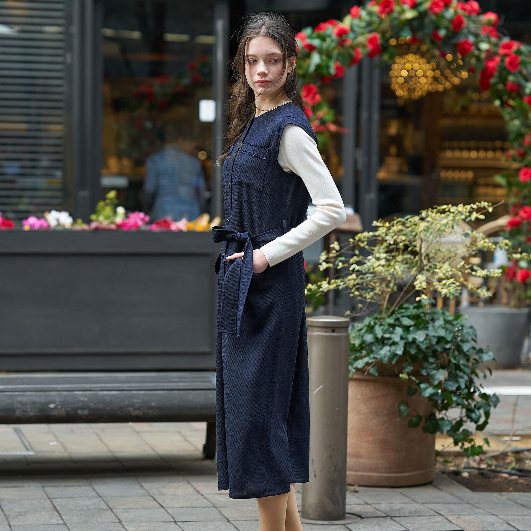 DRESSTERIOR「ウォッシャブル ツイードライク ワンピース」|ワンピース|