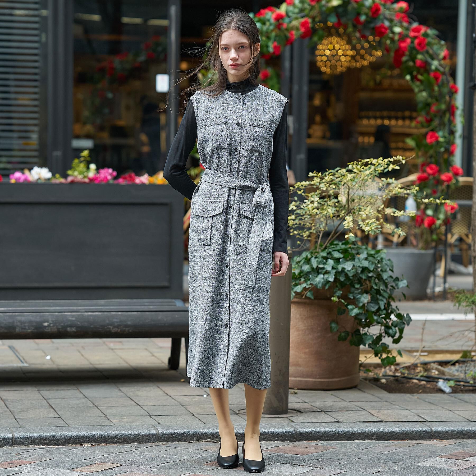 DRESSTERIOR「ウォッシャブル ツイードライク ワンピース」|ワンピース|