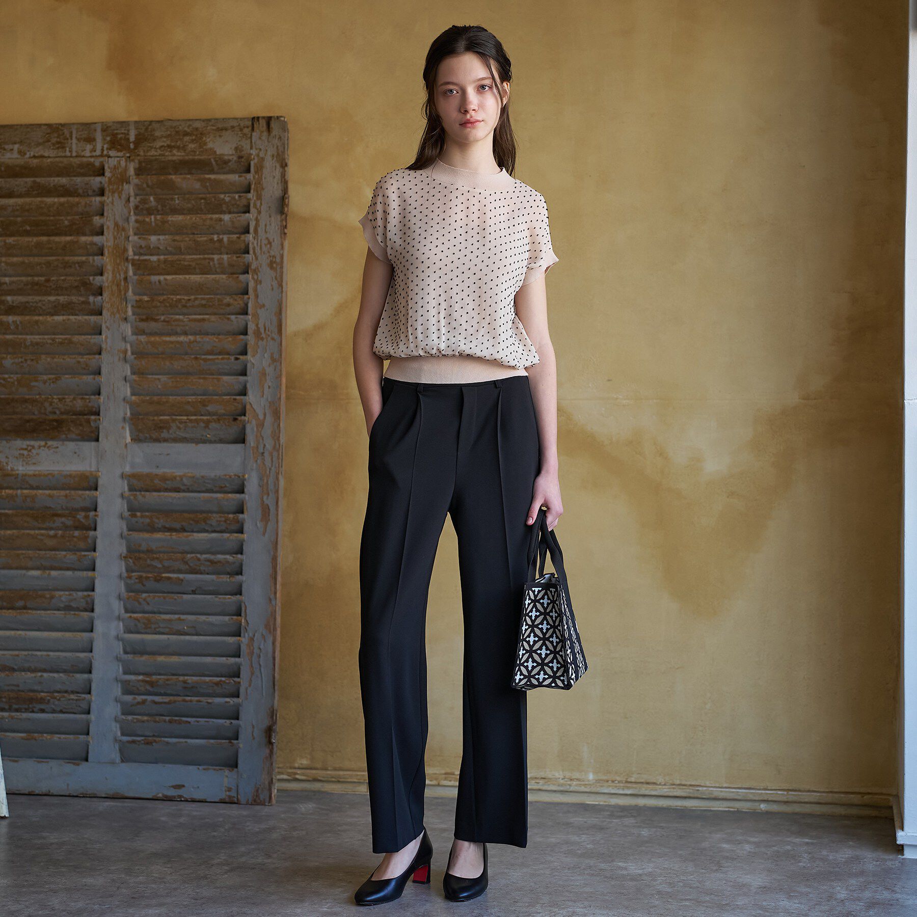 DRESSTERIOR「【ウォッシャブル/シアー】ドットジャカード プルオーバー」|シャツ・ブラウス|