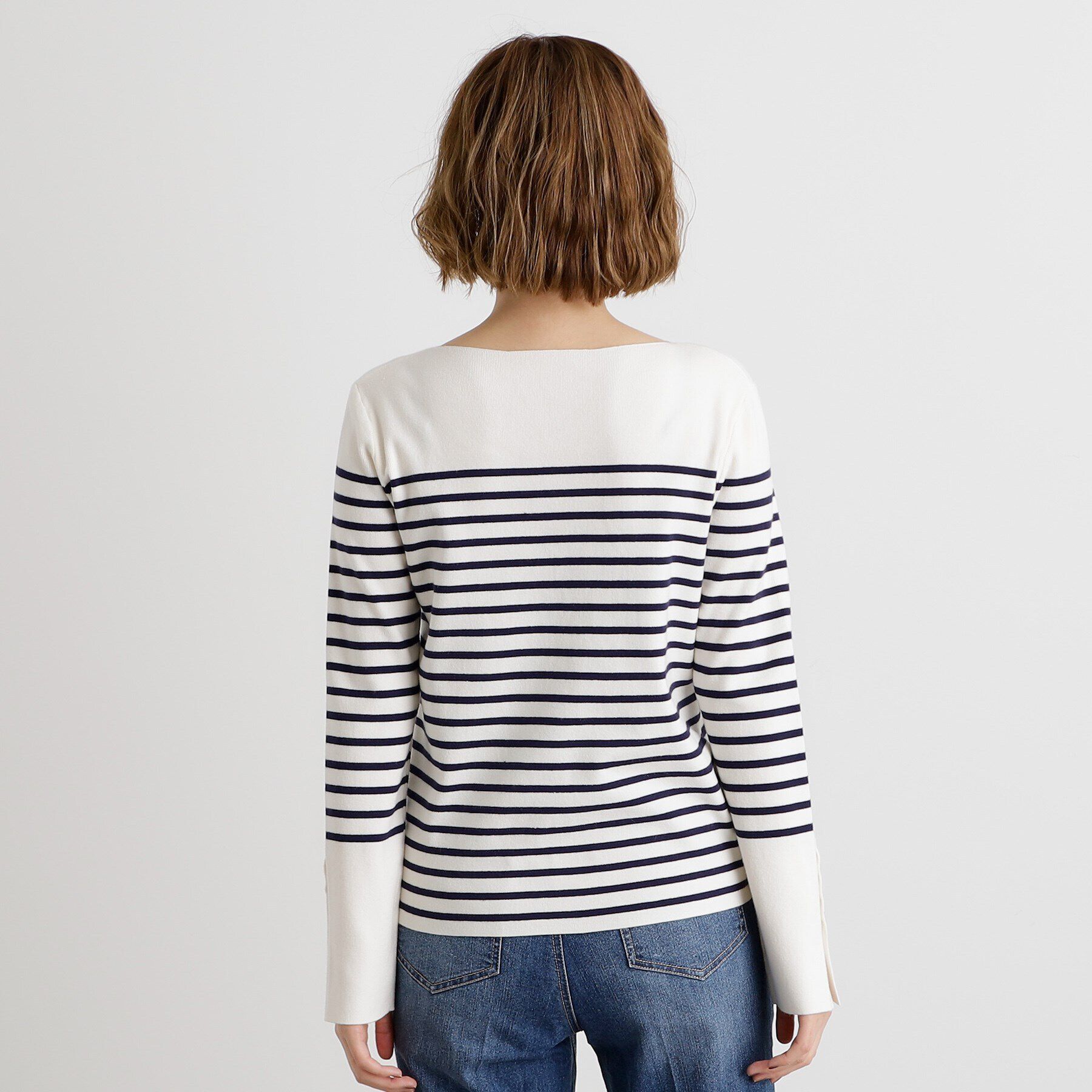 grove「総針袖口金ボタンニットロンT」|ニット・セーター|