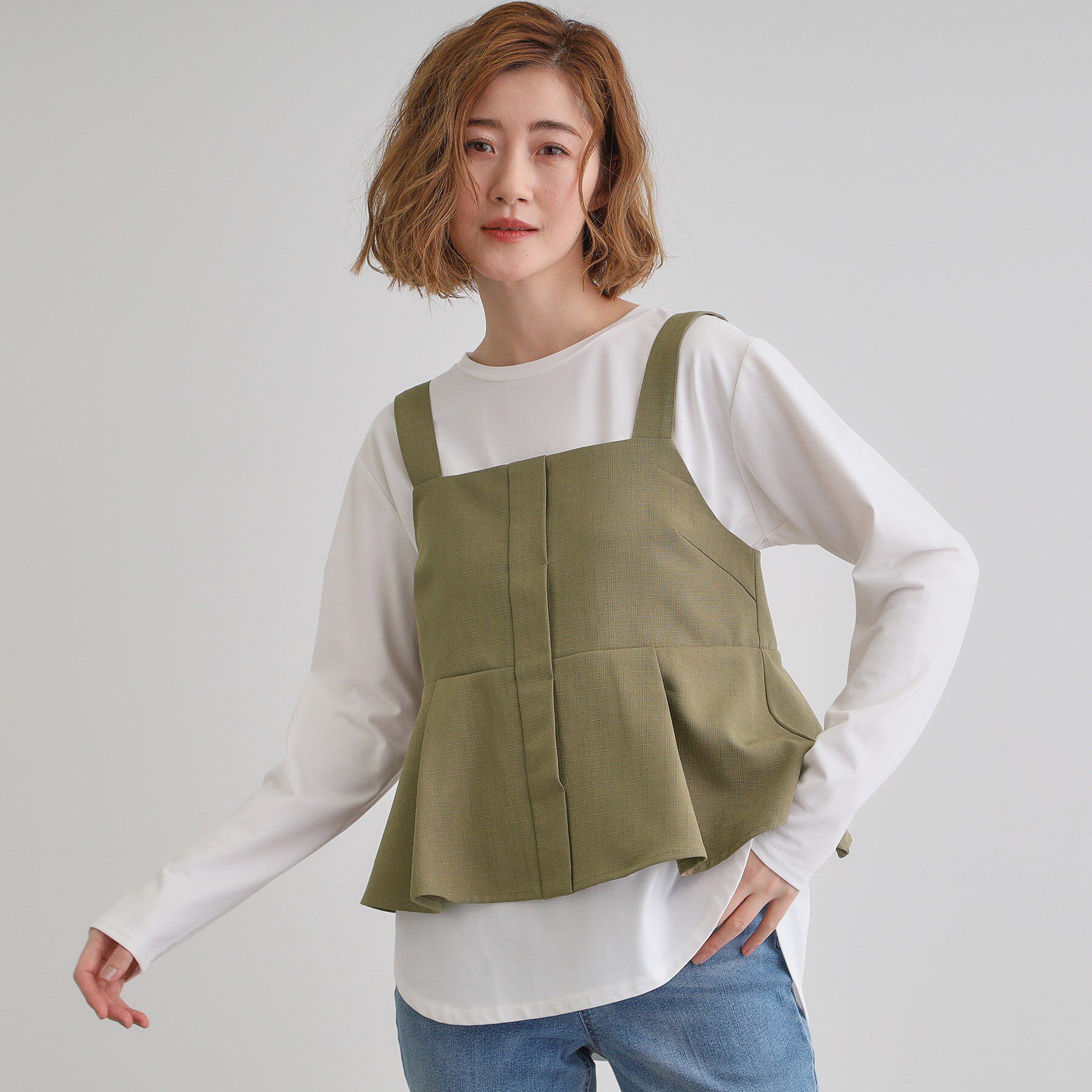 grove「デニムアソート麻調ビスチェセット」|スーツ|