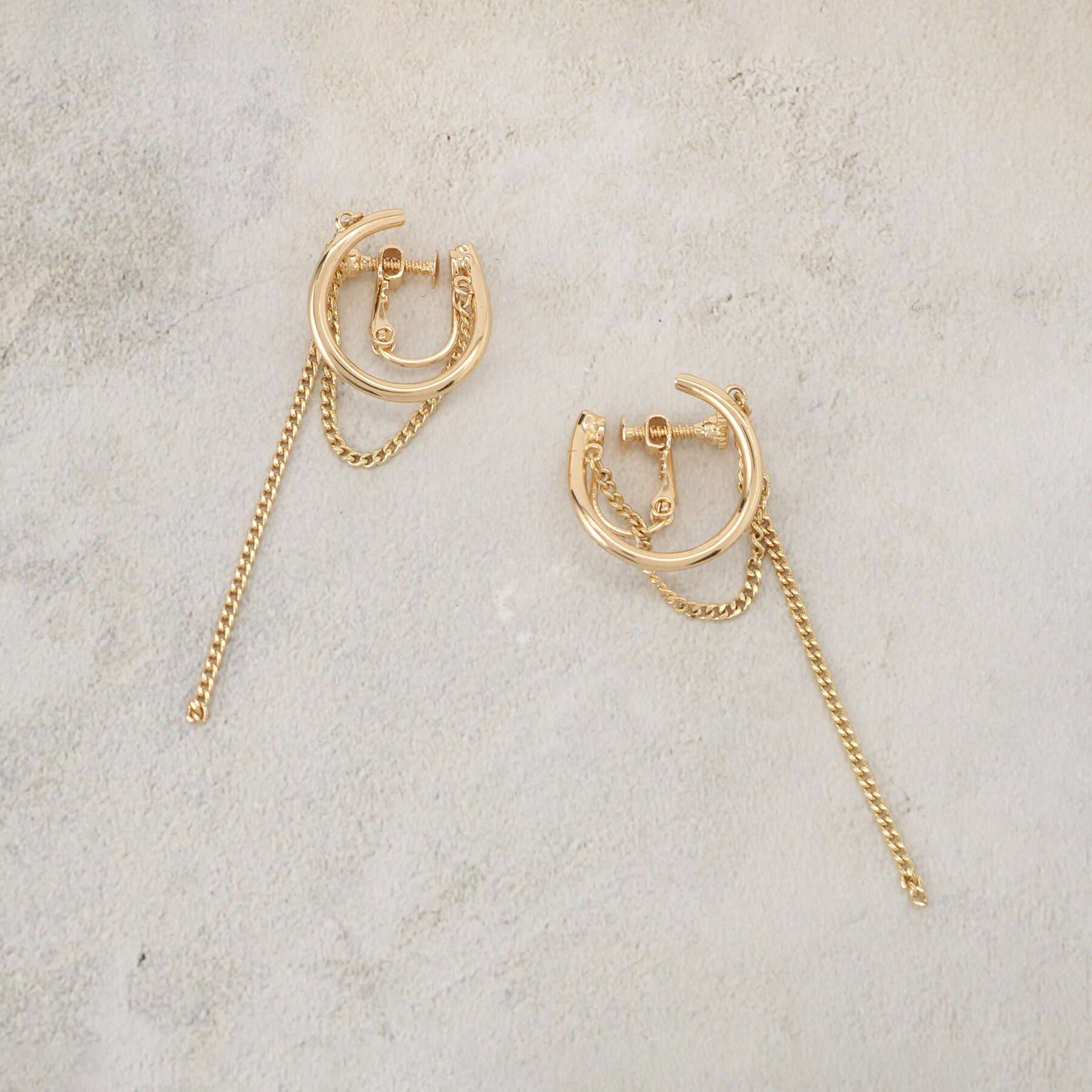 grove「メタルチェーンイヤリング」|イヤリング|ゴールド(007)