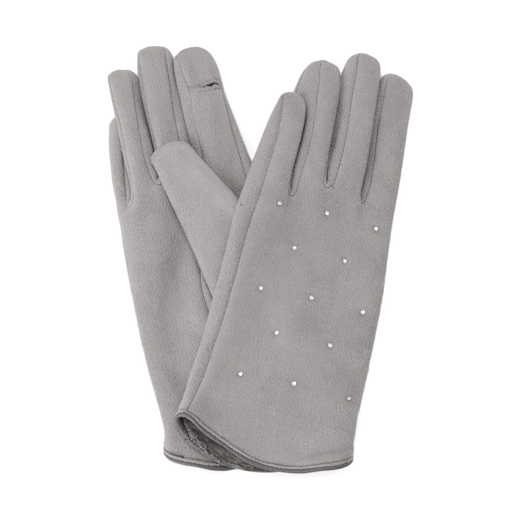 grove「スエード調パイピングラインストーングローブ」|手袋|