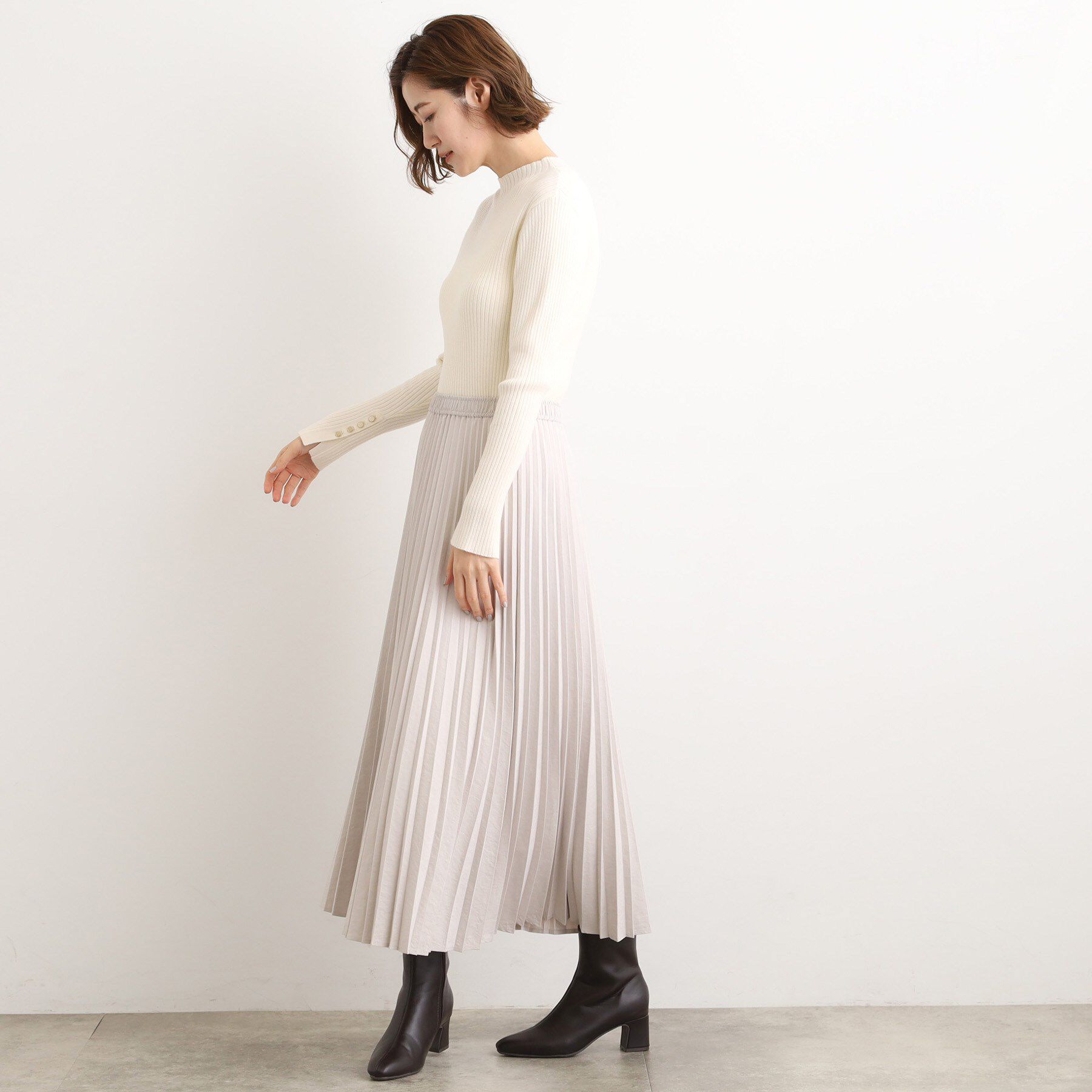 grove「【吸湿発熱／帯電防止】ハイネックリブプルオーバー」|ニット・セーター|