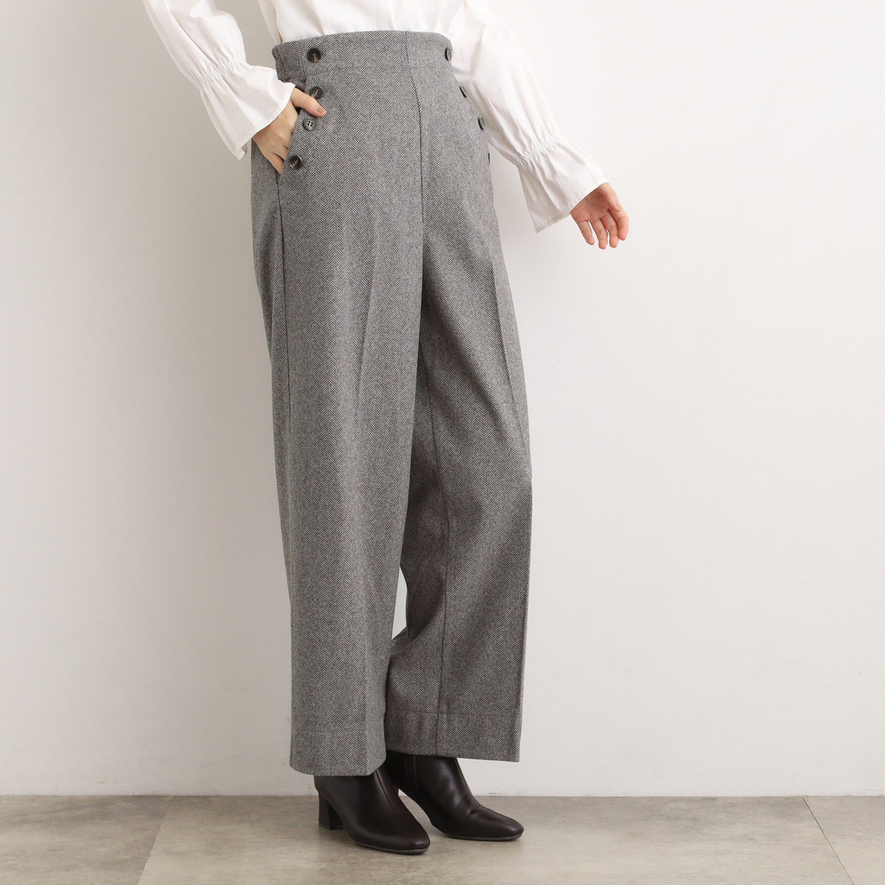 grove「【洗える/あったか】美シルエットなマリンワイドパンツ」|その他|