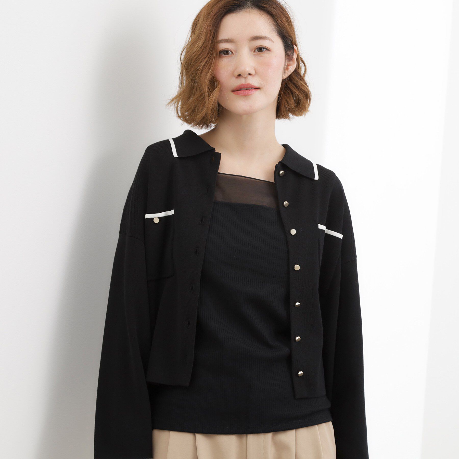 grove「【貴島明日香さん着用】シアードッキングスクエアタンク」|キャミソール|