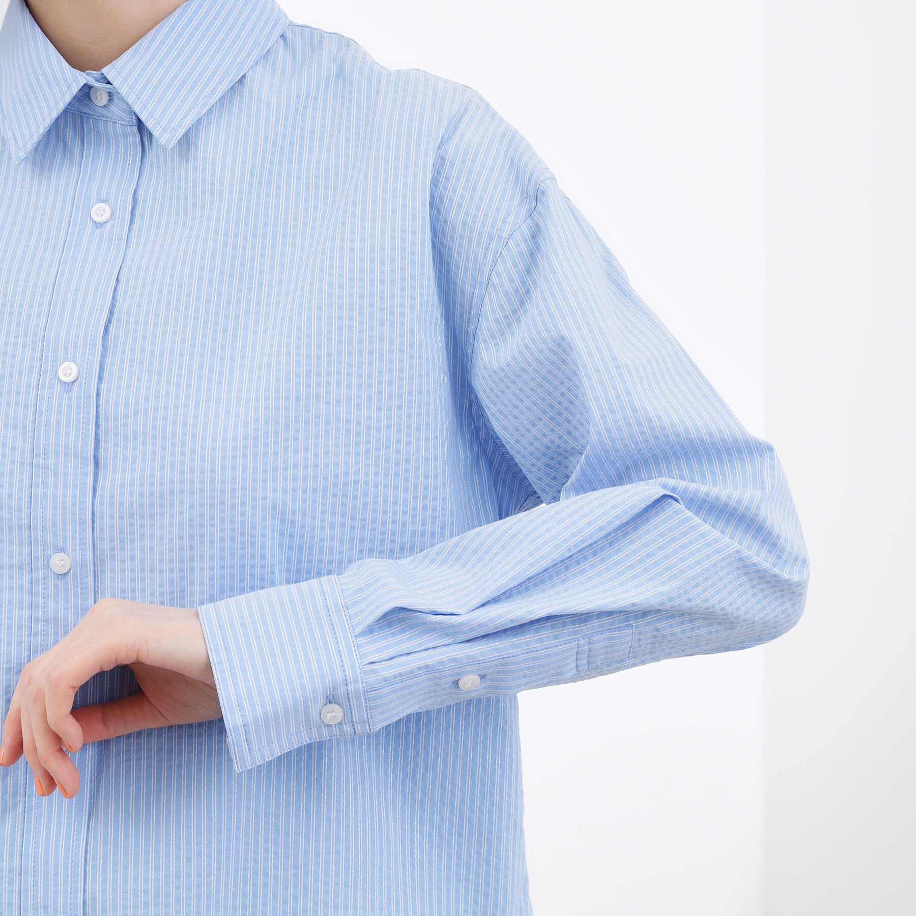 grove「【貴島明日香さん着用】一度着たら手放せない、驚きの伸びを備えたコットンナイロンストレッチシャツ」|シャツ・ブラウス|