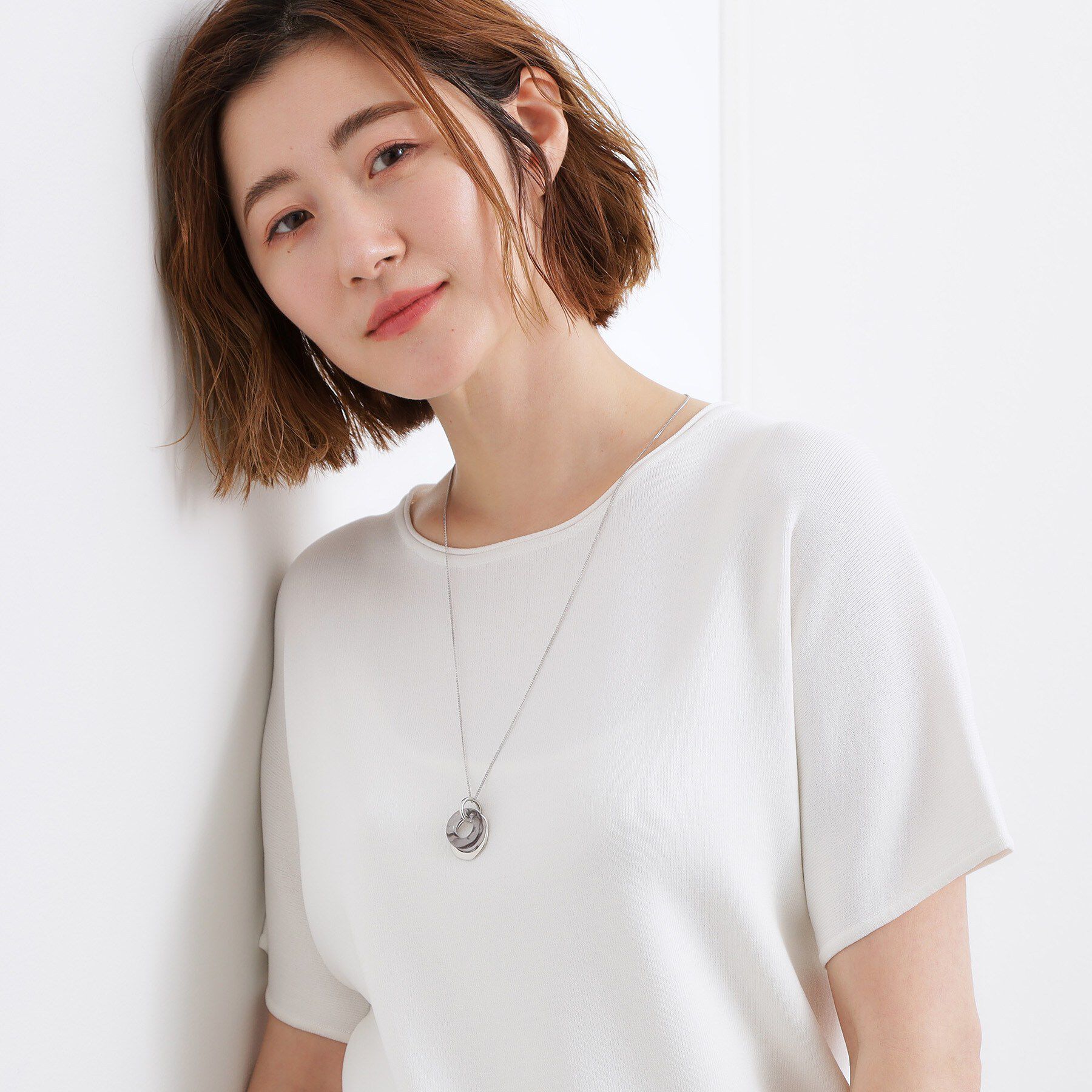 grove「メタルアクリルリングネックレス」|ネックレス|