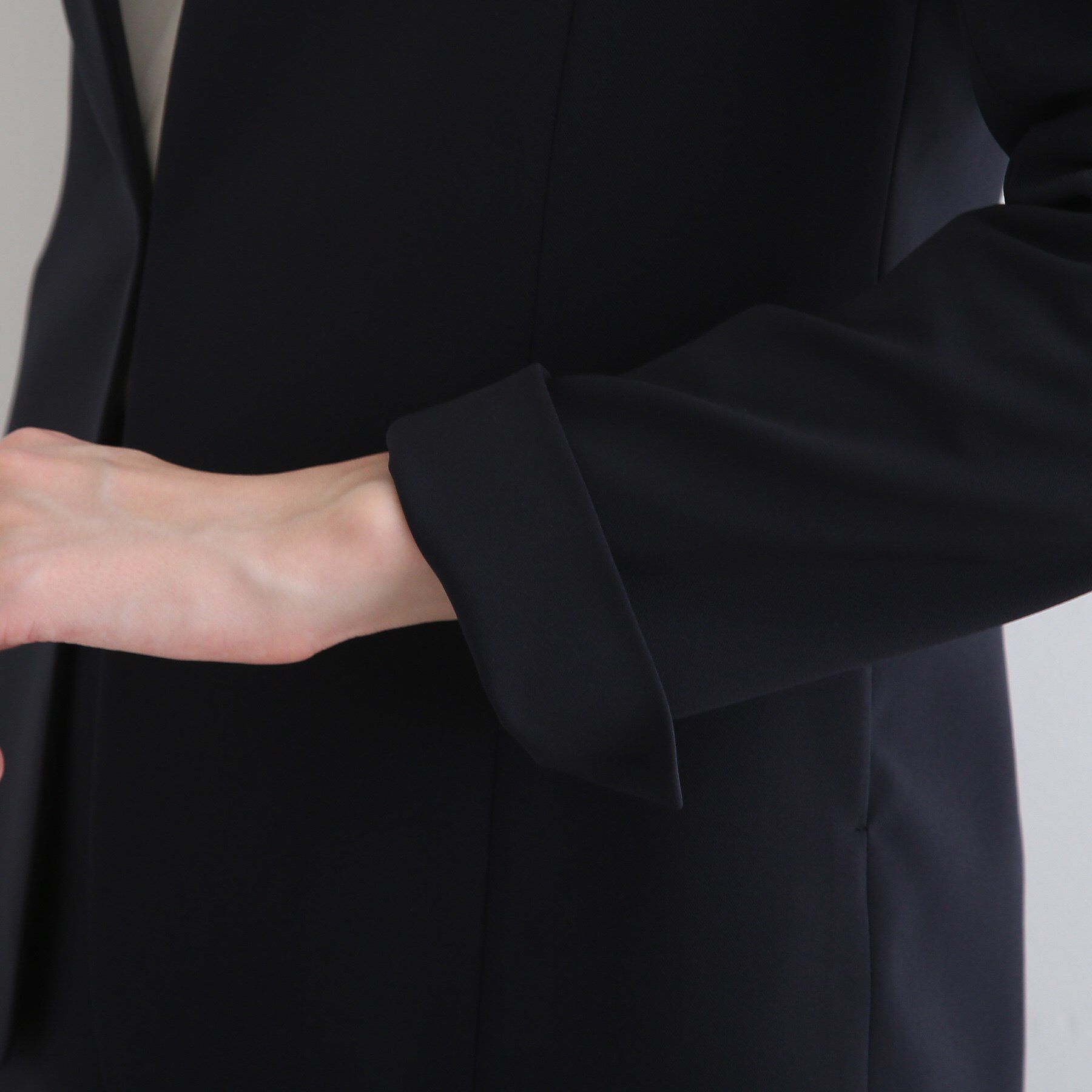 INDIVI「【洗える/UVケア/エコ/日本製】ストレッチノーカラージャケット」|スーツ|