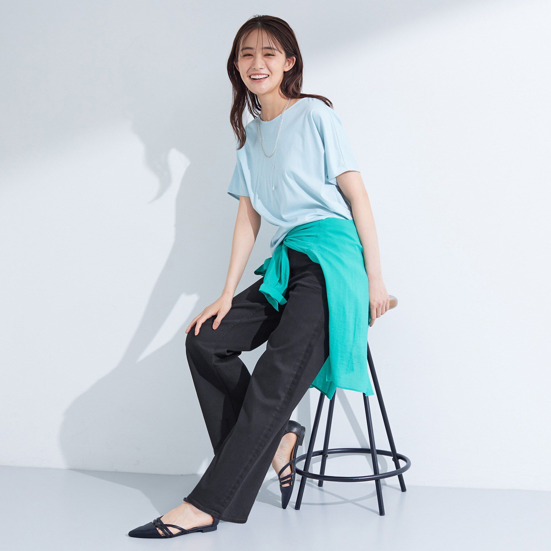 INDIVI「【褒められデニム】ワイドストレート デニムパンツ」|デニム|