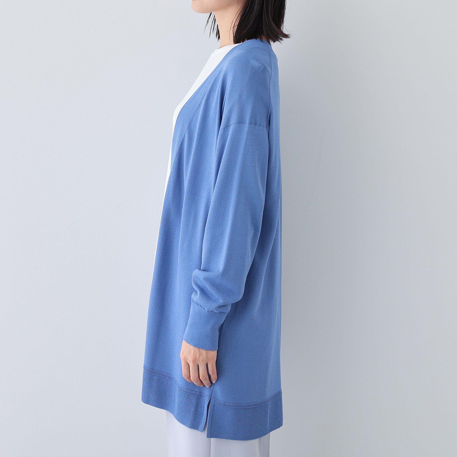 INDIVI「【洗える／肌触り◎】ミニマムデザイン ニットカーディガン」|カーディガン|