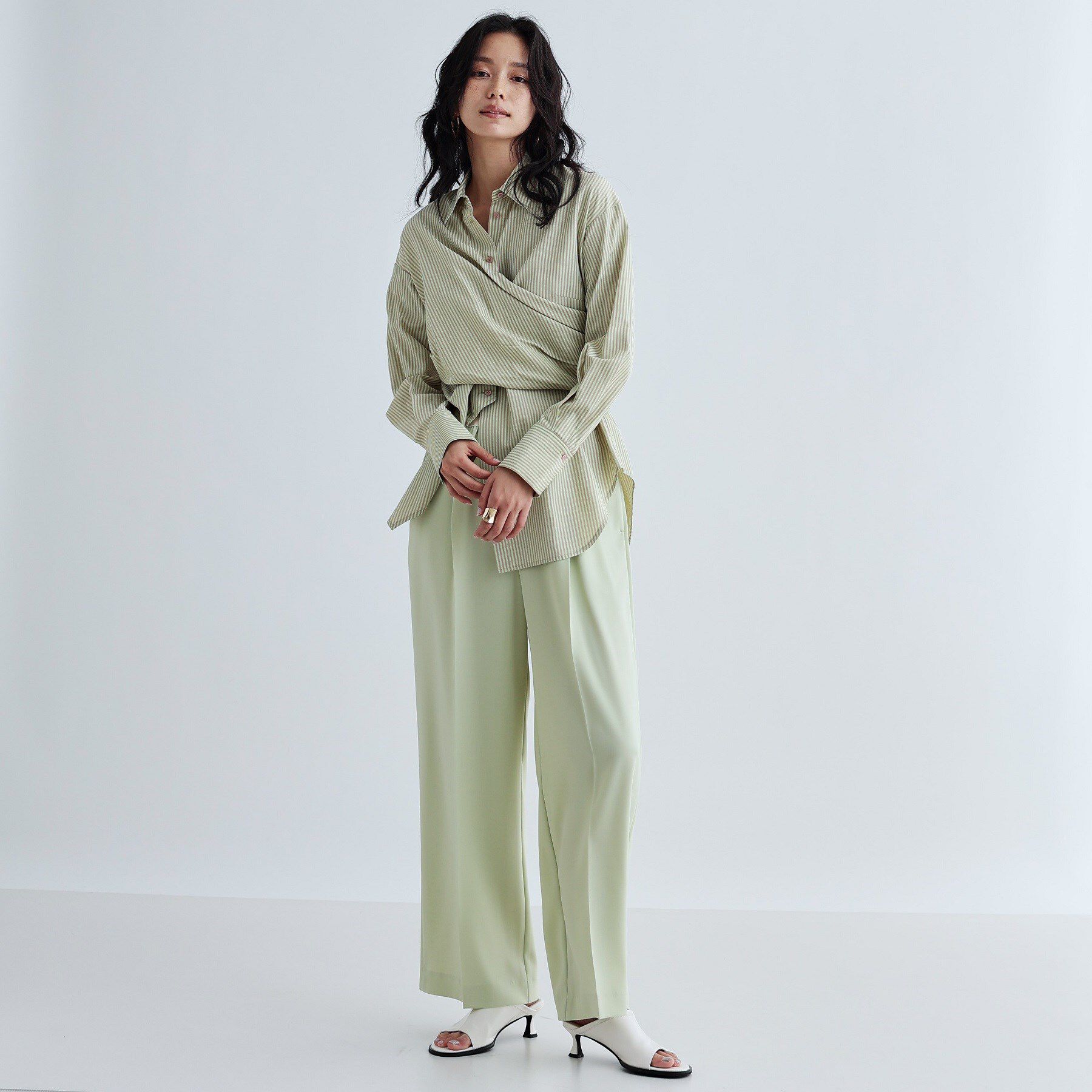 GALLEST「マルチウェイストライプカシュクールシャツ」|シャツ・ブラウス|