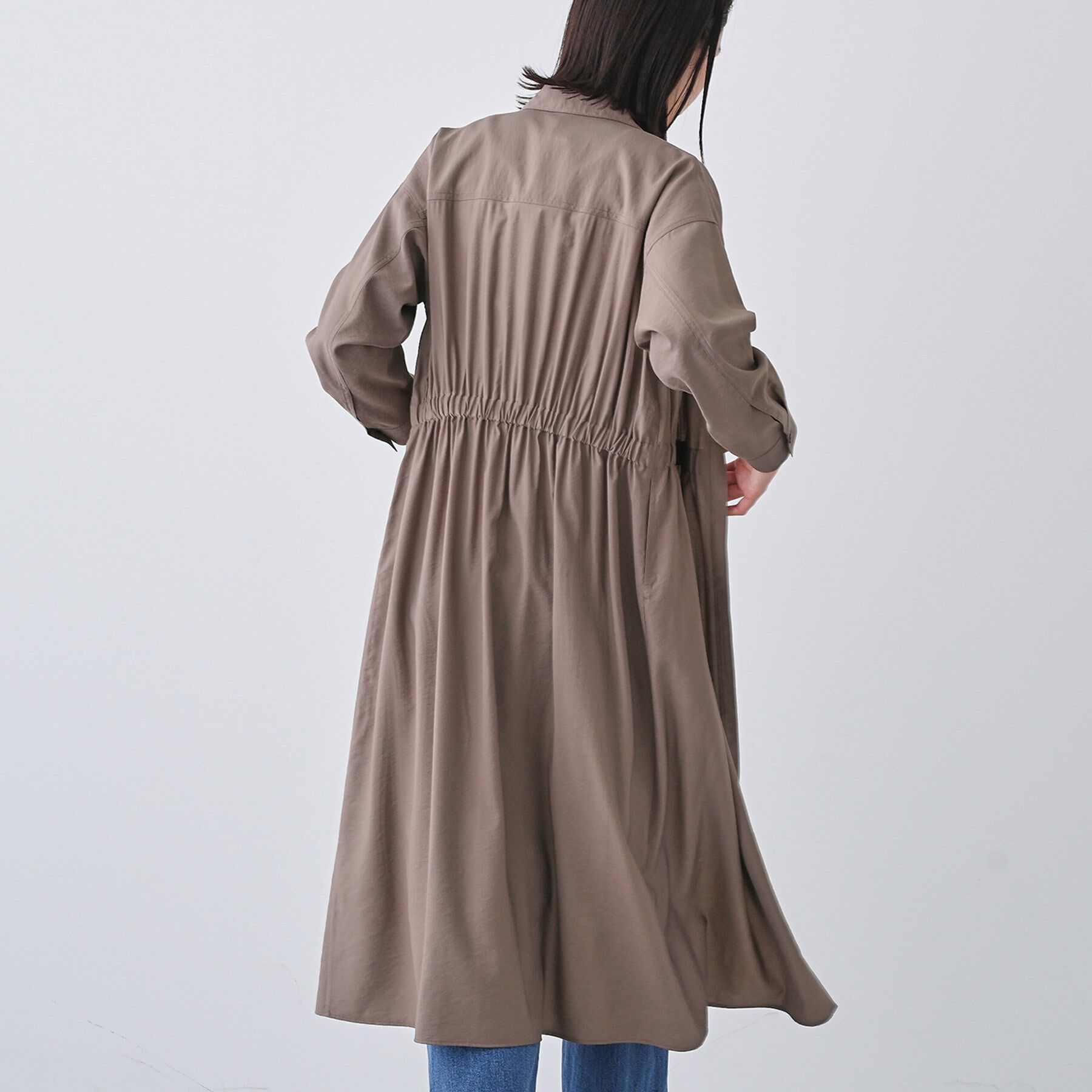 INDIVI「【洗える／2WAY】ワッシャー素材シャツ羽織りワンピース」|ワンピース|