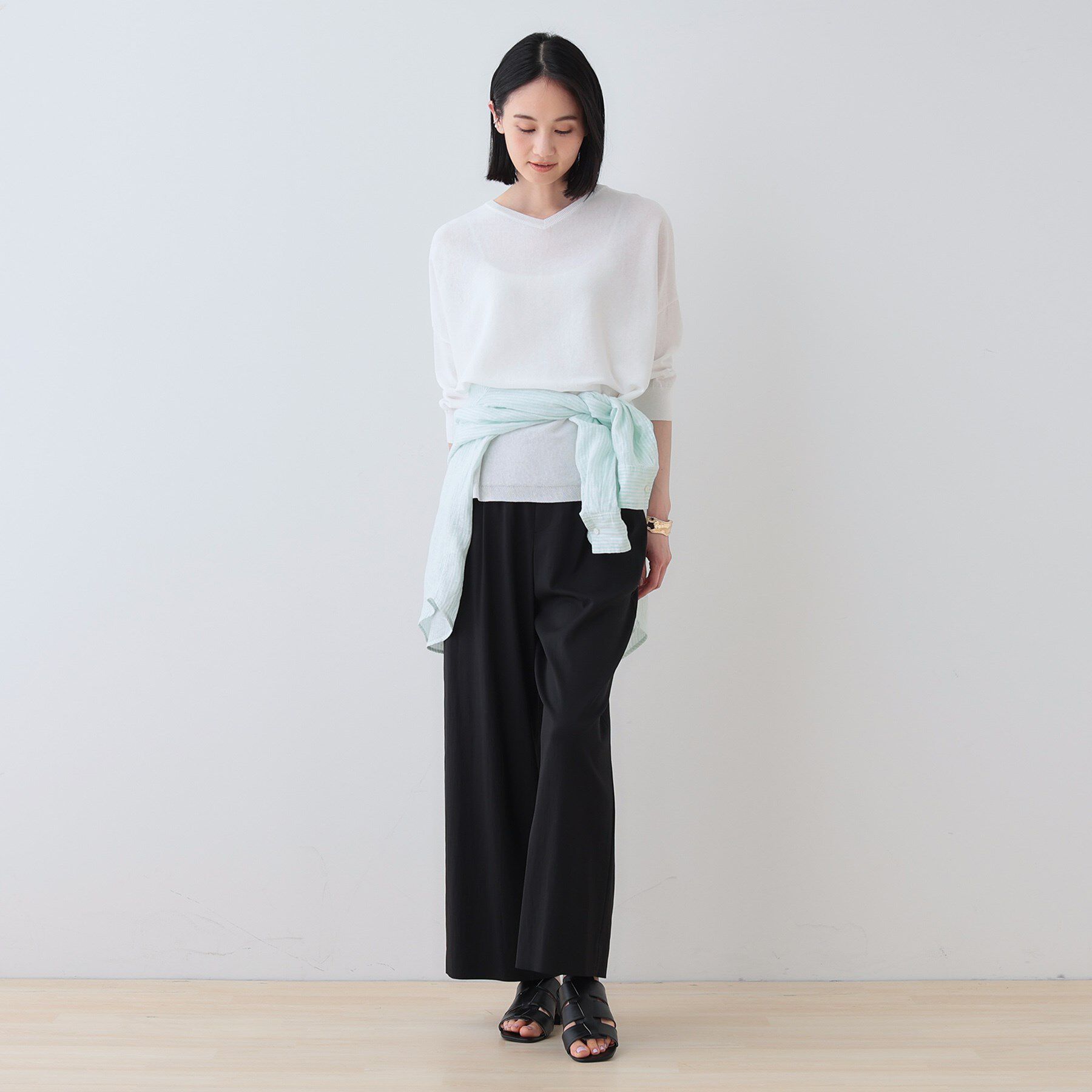 INDIVI「【洗える】コットンリネン ドルマンニット」|ニット・セーター|