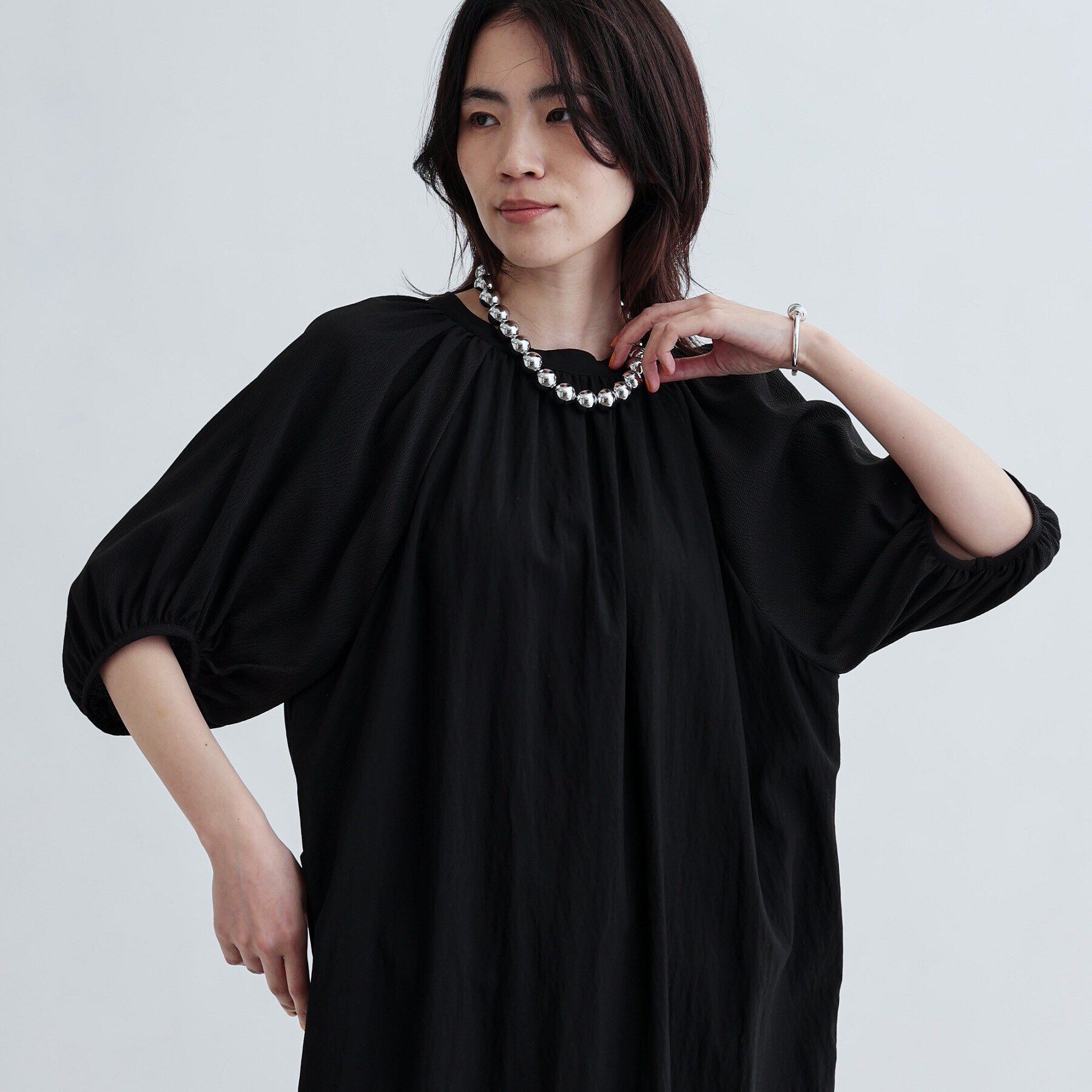 GALLEST「ソフトチュールスリーブ切替ワンピース」|ワンピース|