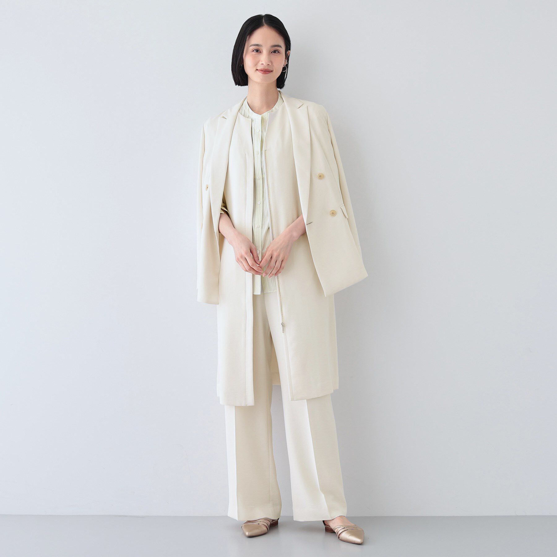 INDIVI「【着る日傘/遮熱/UVケア】ロングジレジャケット」|ベスト・ジレ|