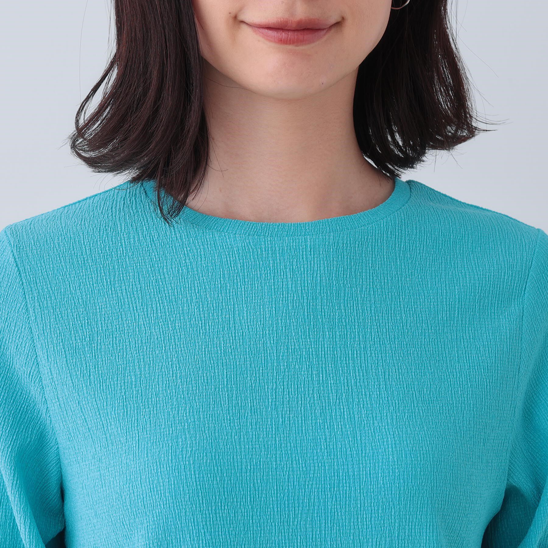 INDIVI「【洗える／吸水速乾／UVケア】ねじりデザイン袖カットソー」|Tシャツ・カットソー|