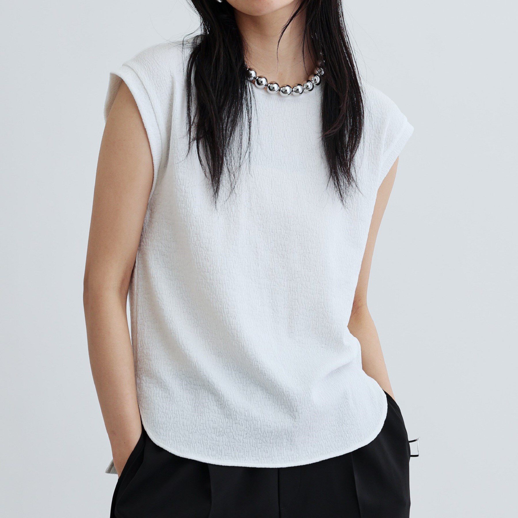 GALLEST「【再入荷】バックシャンノースリTシャツ」|Tシャツ・カットソー|ホワイト(001)