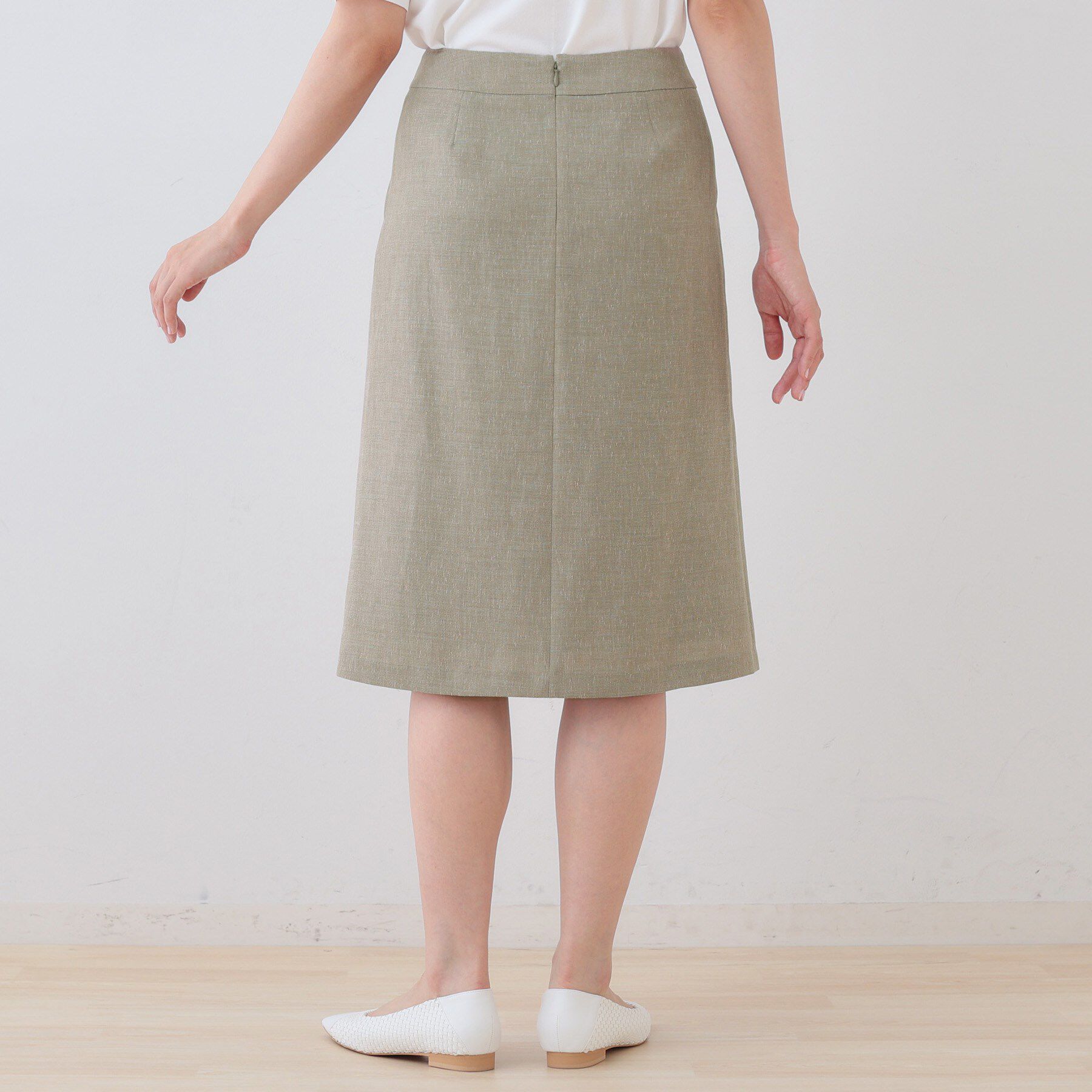 INDIVI「【日本製】リネンライクセミフレアースカート」|スカート|
