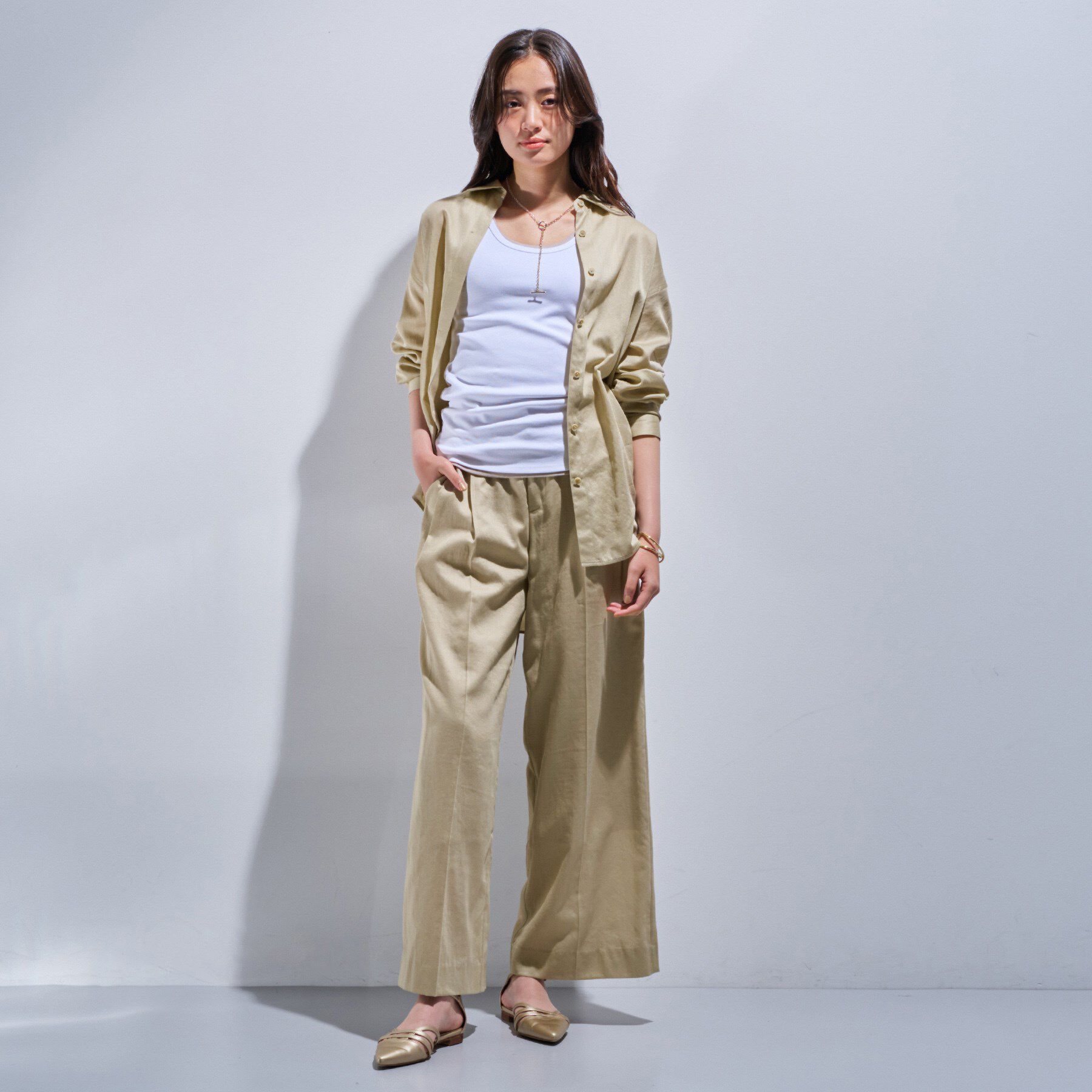 INDIVI「【日本製／SETUP可能】ガーゼ素材ブラウス」|シャツ・ブラウス|