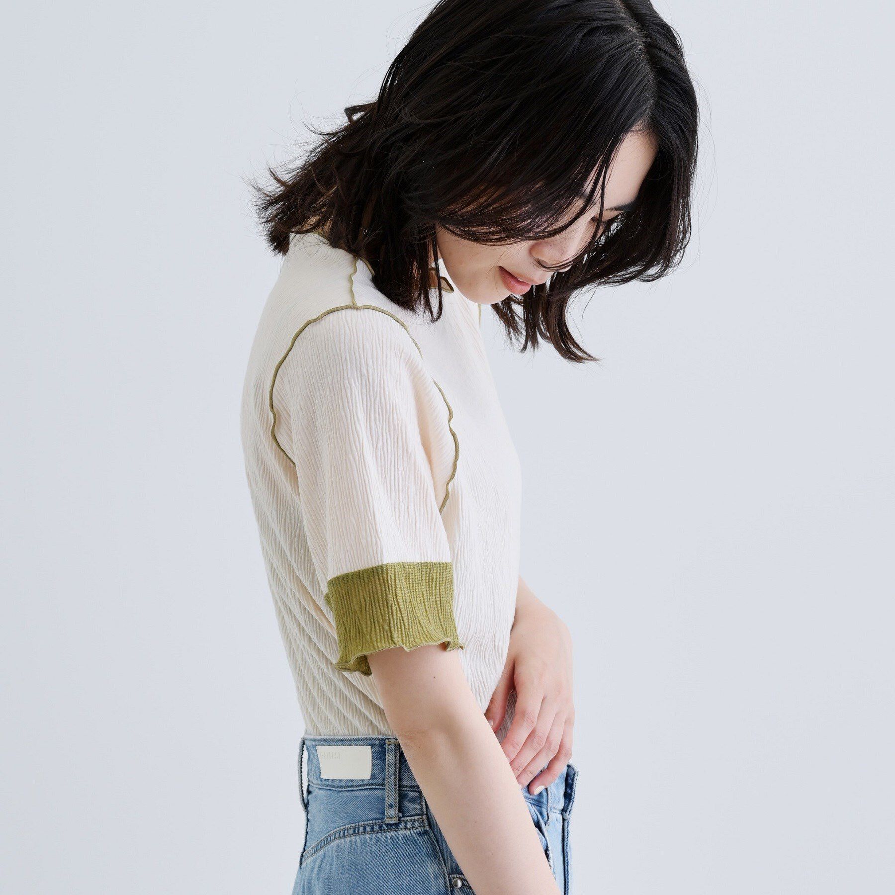 GALLEST「【一部店舗限定】バイカラープリーツカットソー」|Tシャツ・カットソー|