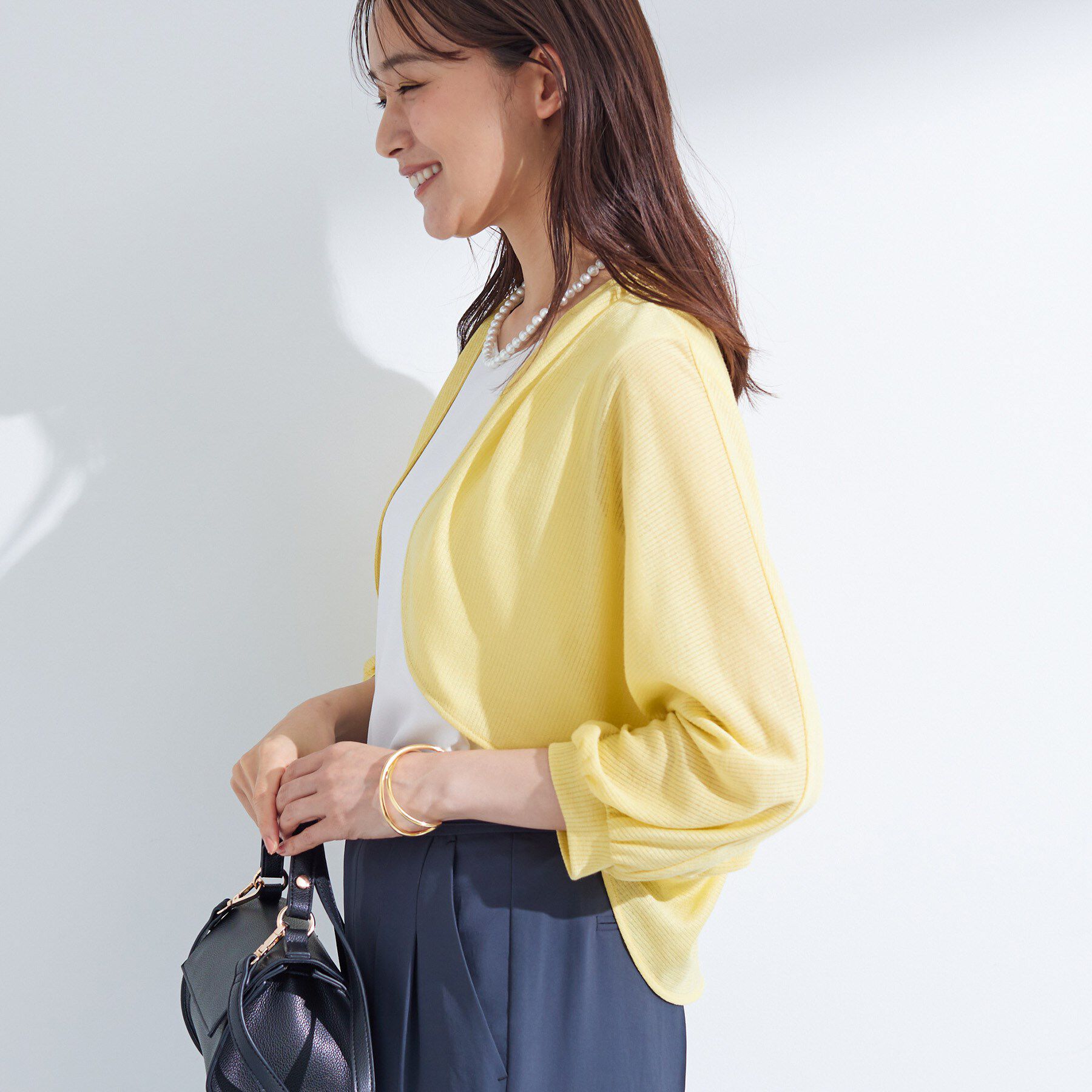 INDIVI「【軽く羽織れる】ボレロカーディガン」|カーディガン|