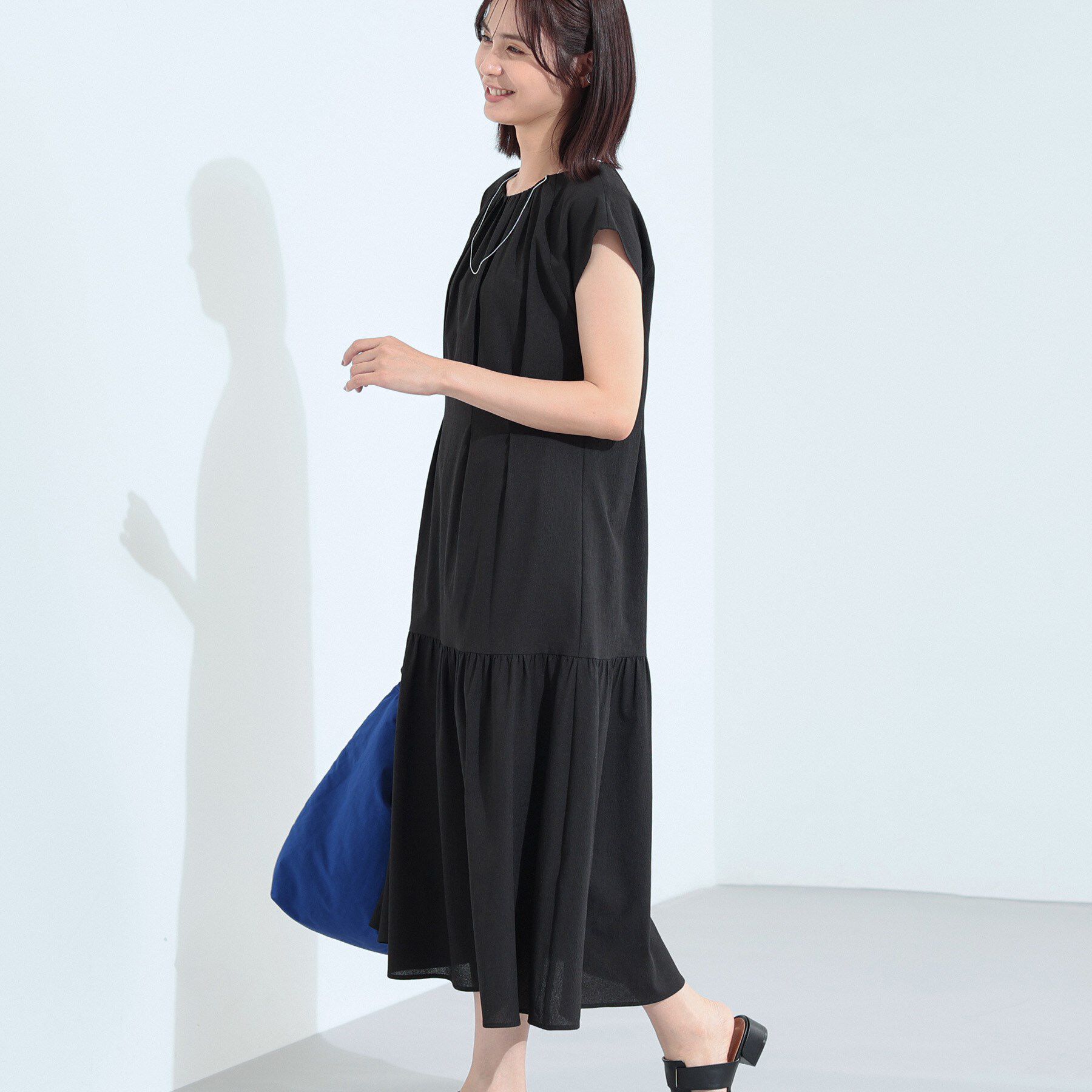 INDIVI「【1枚でコーデ完成！】タックワンピース」|ワンピース|