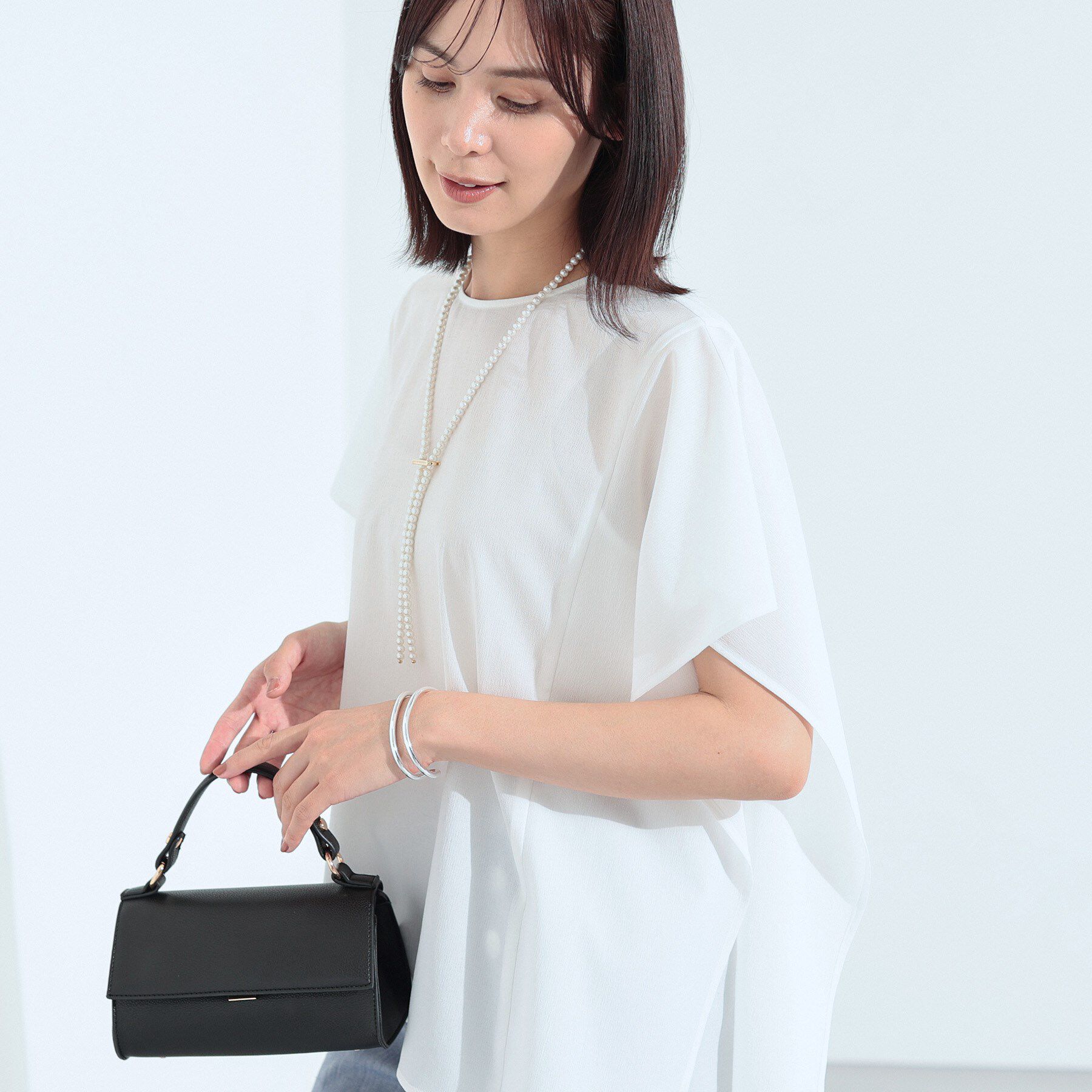 INDIVI「【体型カバー】スクエアブラウス」|シャツ・ブラウス|