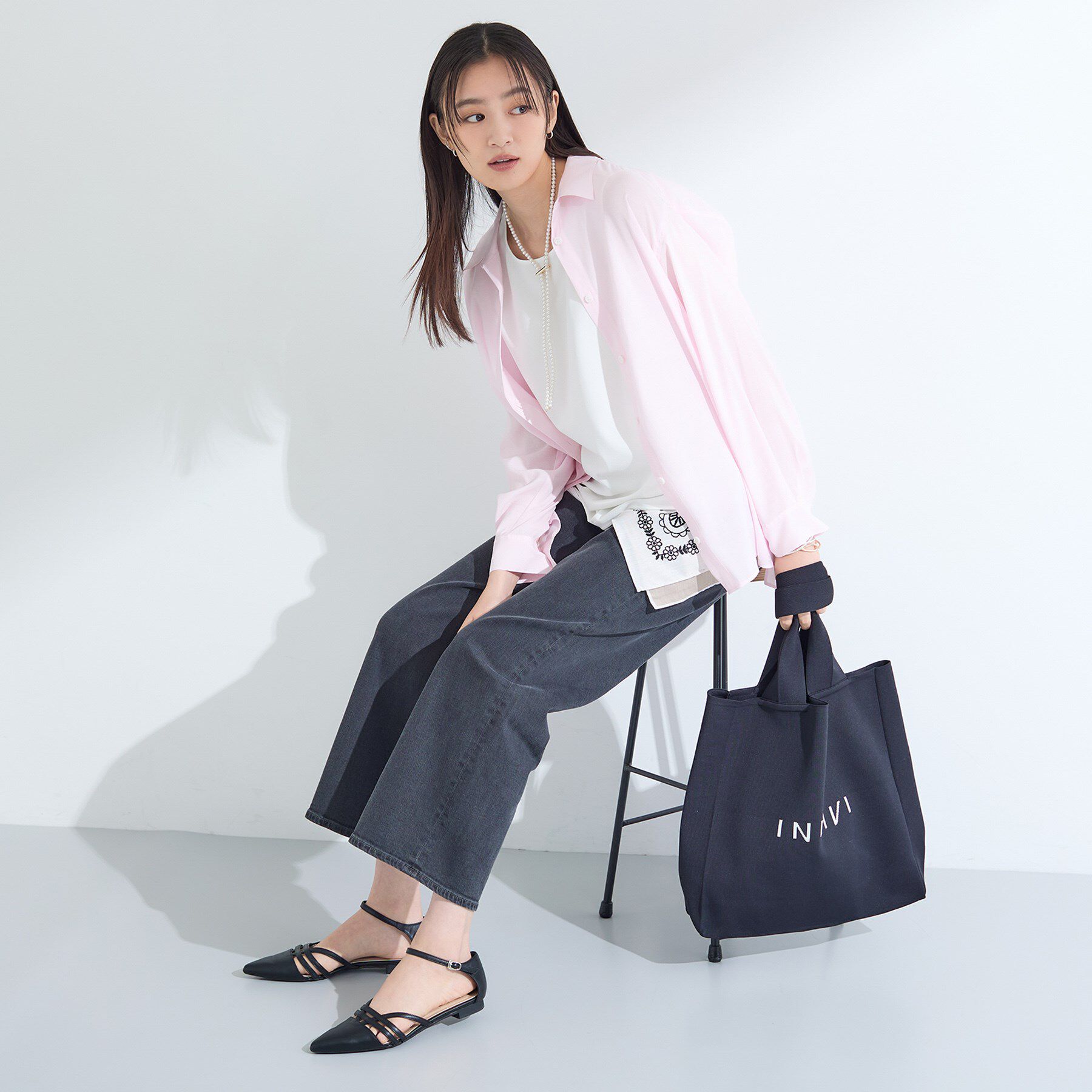 INDIVI「【体型カバー／清涼感】シアーオーバーシャツ」|シャツ・ブラウス|