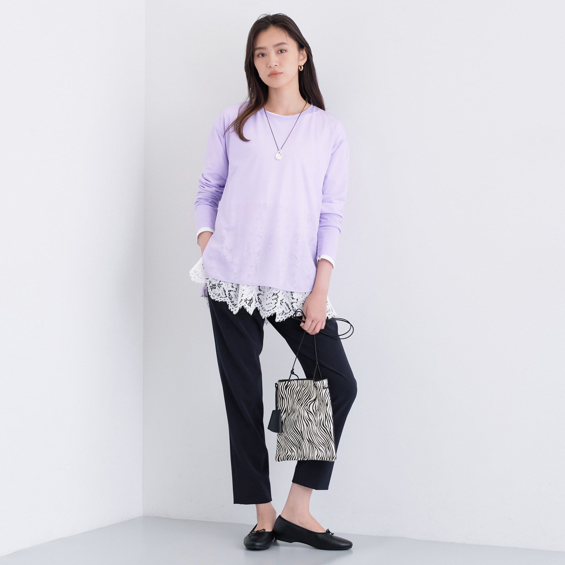 INDIVI「人気NO.1【褒められパンツ／高ストレッチ／ウエストゴム】タックテーパードパンツ」|その他|