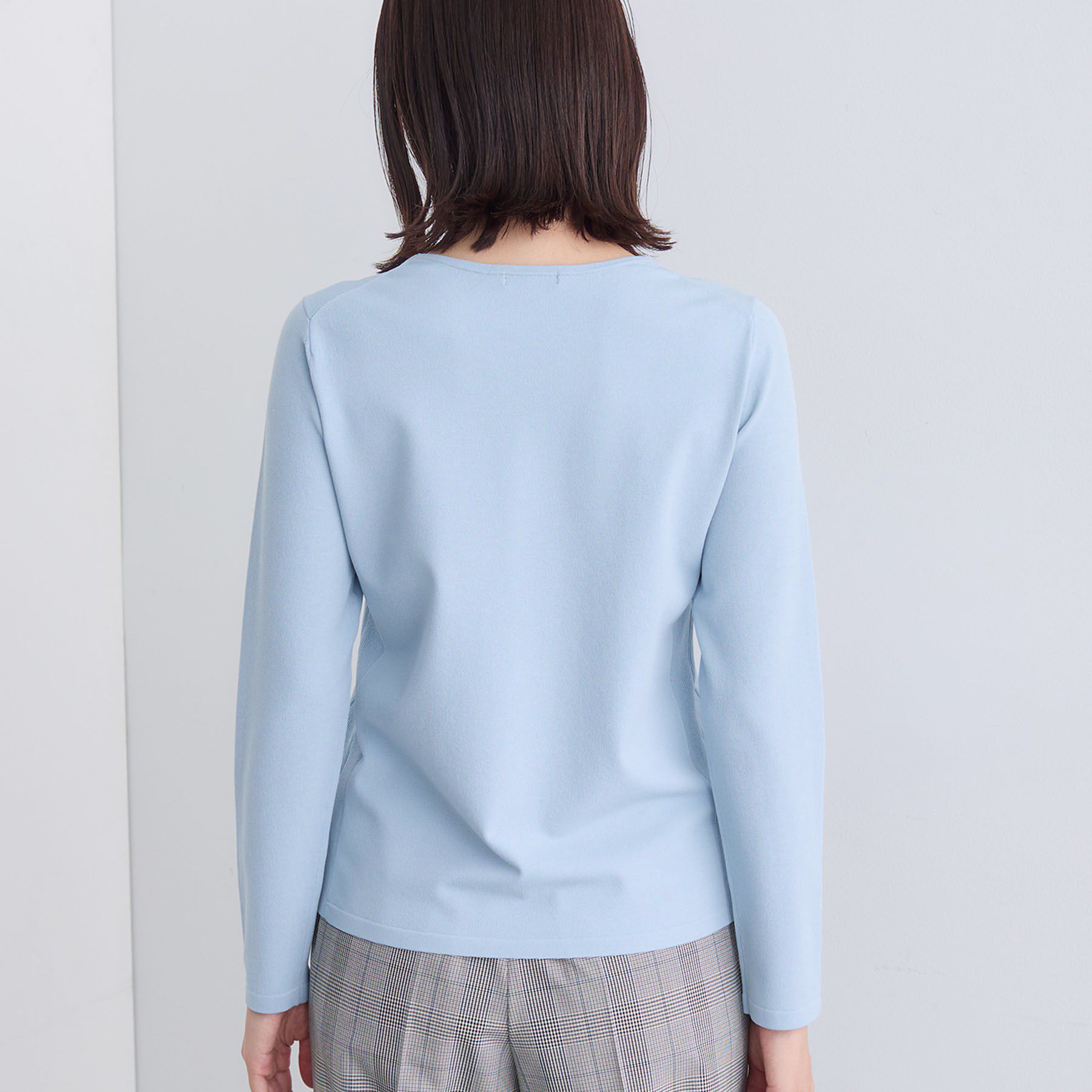 INDIVI「【洗える】Vネックコンパクトニット」|ニット・セーター|