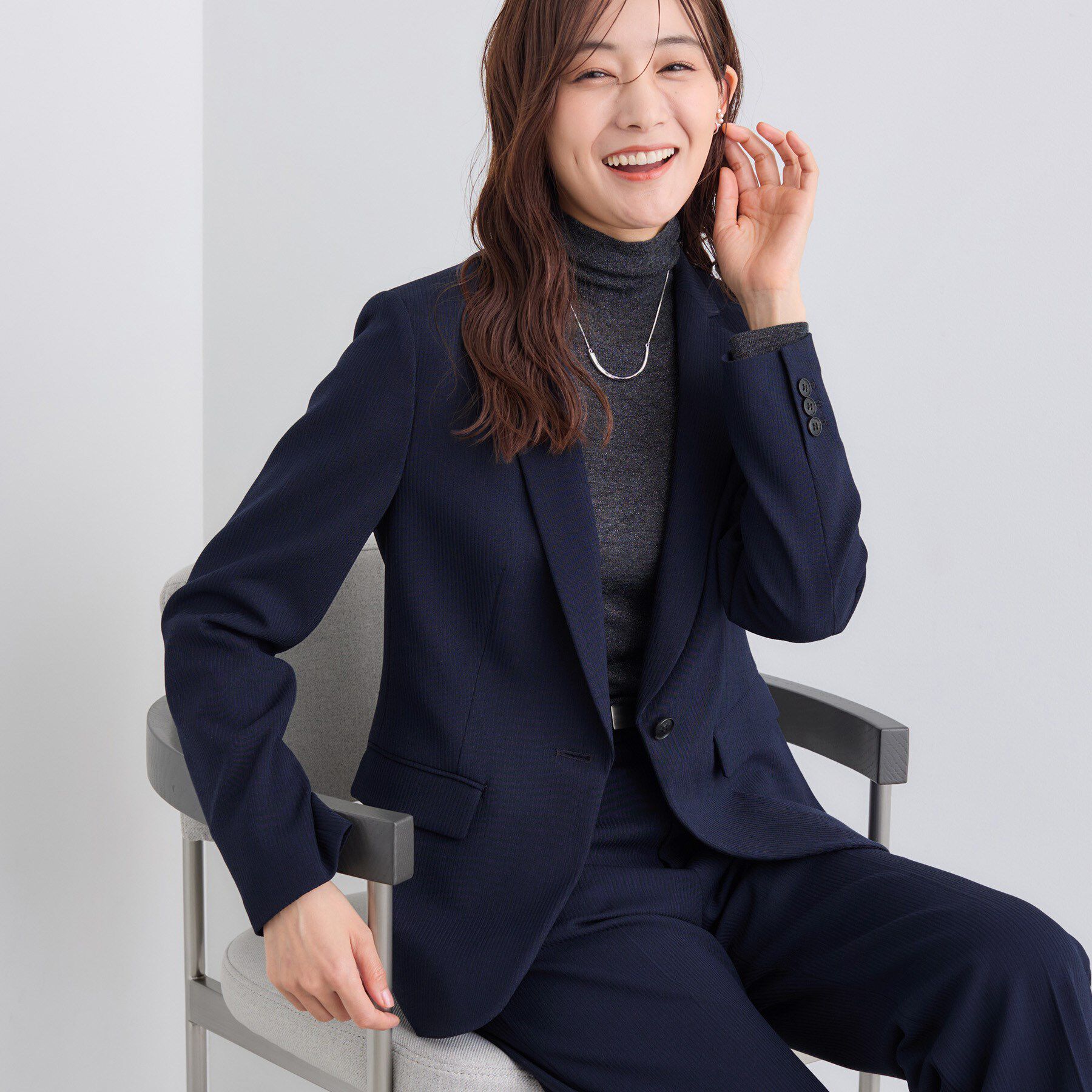 INDIVI「【日本製／通勤スーツ】プレシャスドビー テーラードジャケット」|スーツ|