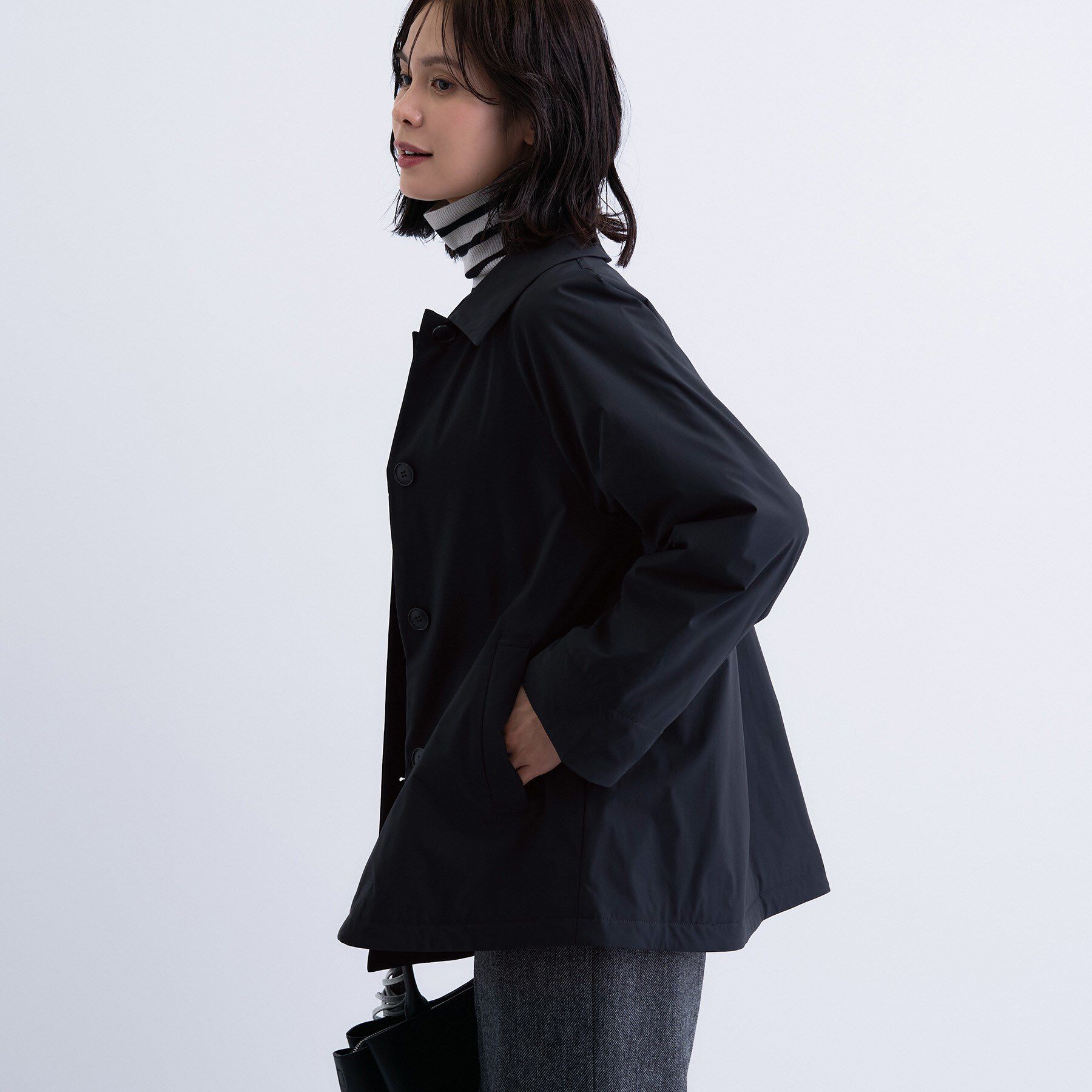 INDIVI「【超軽量／蓄熱】ライトパフステンカラーコート」|ダウン|