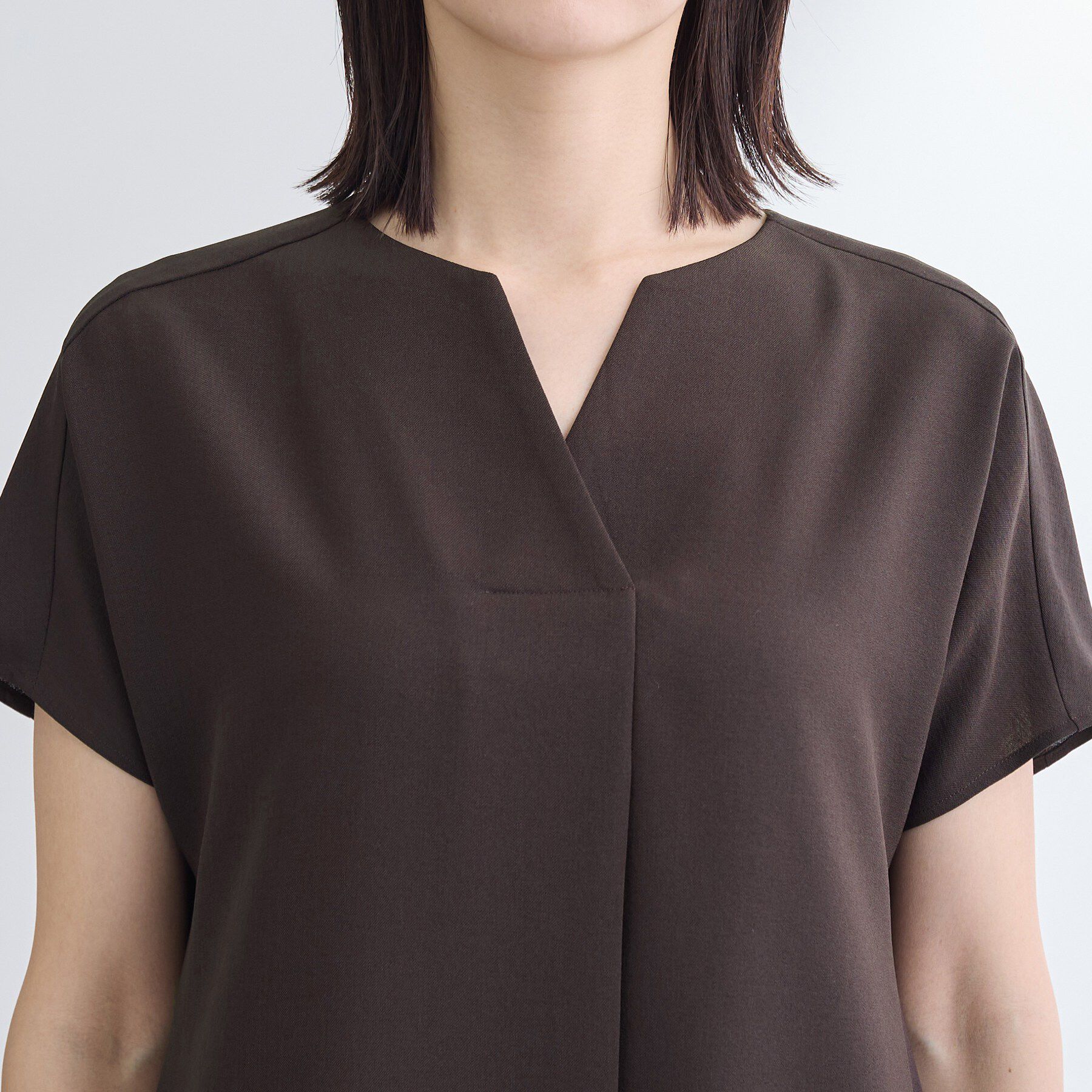 INDIVI「【洗える／UVケア／麻調】スキッパーワンピース」|ワンピース|