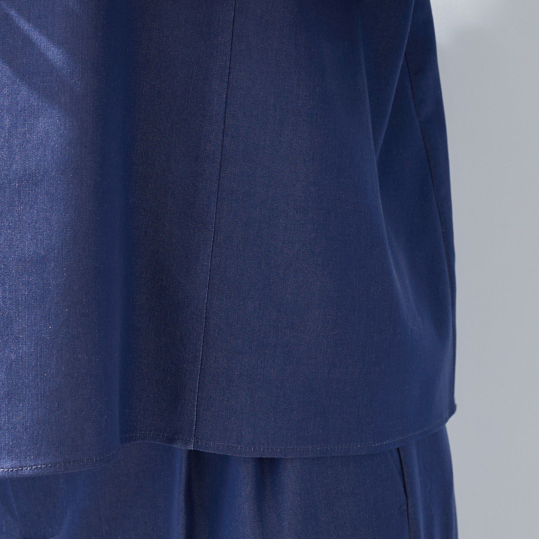 INDIVI「【洗える／UVケア／SETUP可能】デニムライク ランタン袖ブラウス」|シャツ・ブラウス|