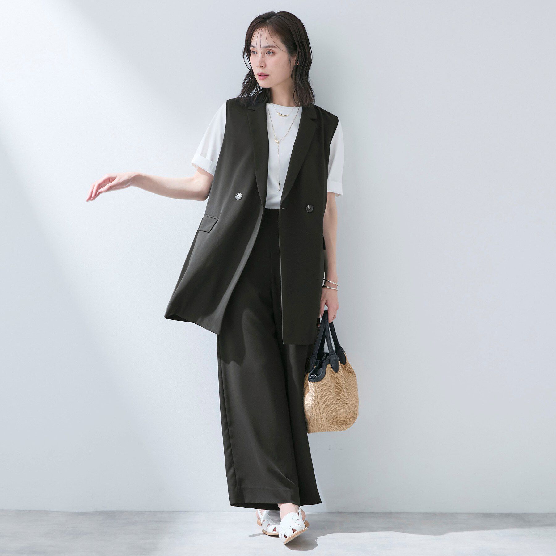 INDIVI「【さらに軽く軽快！／着る日傘】イージーワイドパンツ」|その他|