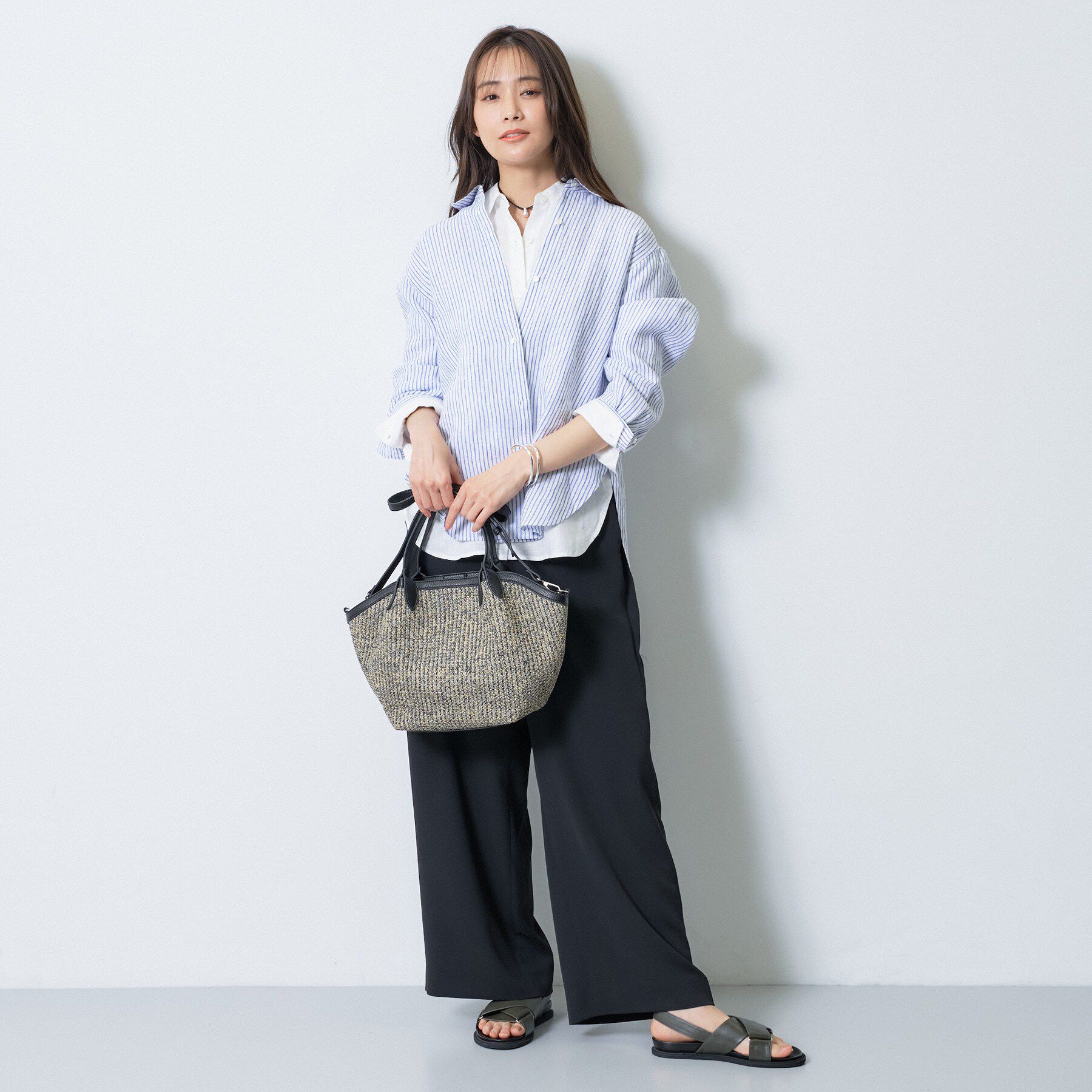 INDIVI「【接触冷感／2WAY】カシュクールリネンシャツ」|シャツ・ブラウス|