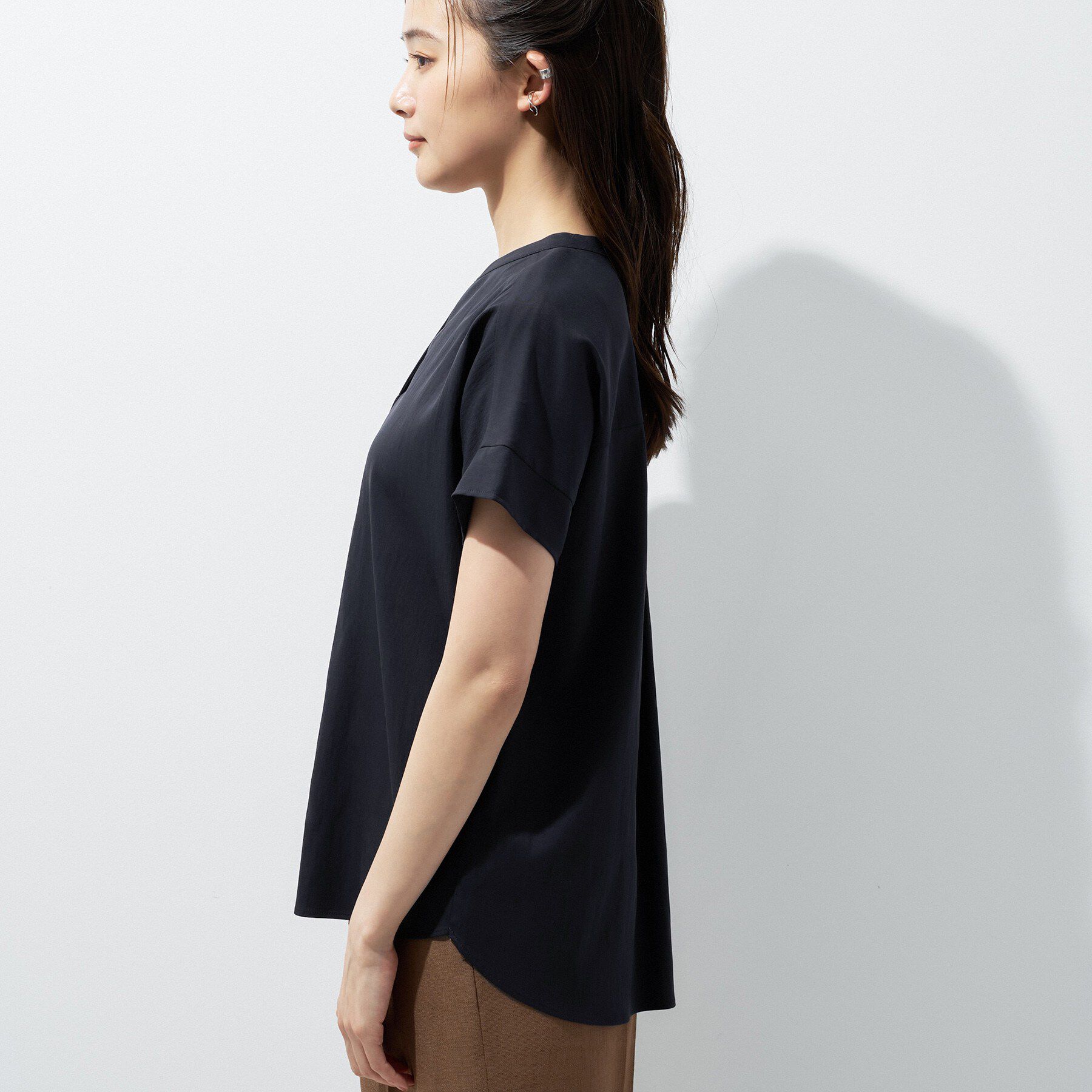 INDIVI「【洗える／SETUP可能】スキッパーブラウス」|シャツ・ブラウス|