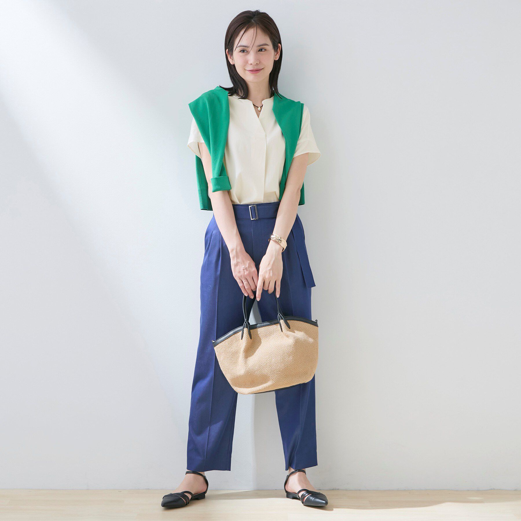 INDIVI「【洗える／SETUP可能】スキッパーブラウス」|シャツ・ブラウス|