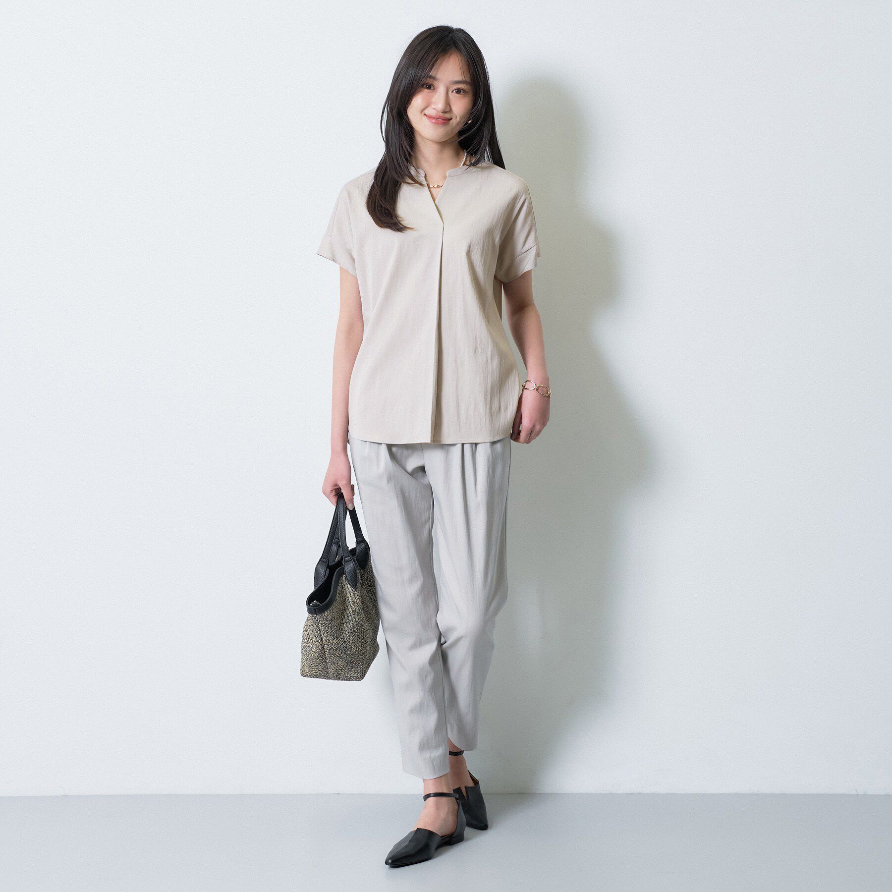 INDIVI「【洗える／SETUP可能】スキッパーブラウス」|シャツ・ブラウス|